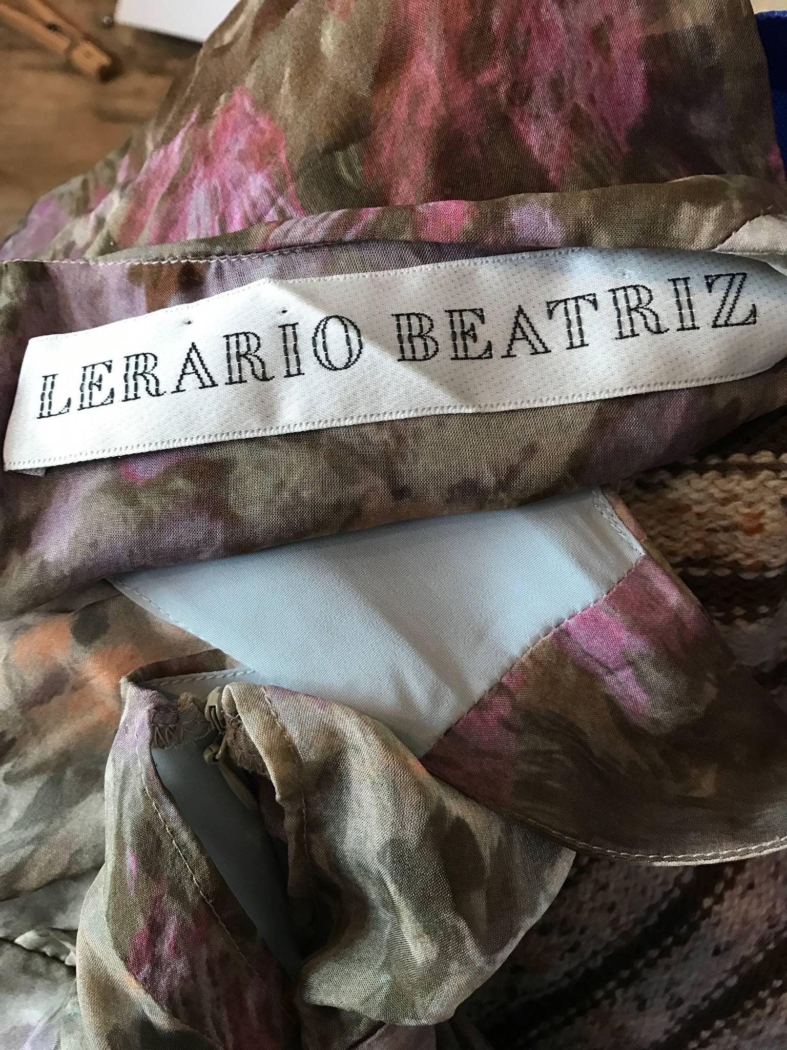 Lerario Beatriz Size 8 Silk Purple Pink Grey Watercolor Racerback Maxi Dress 5