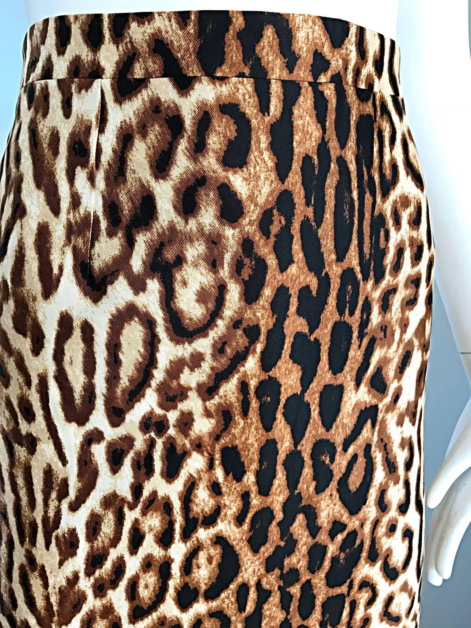 celine leopard skirt