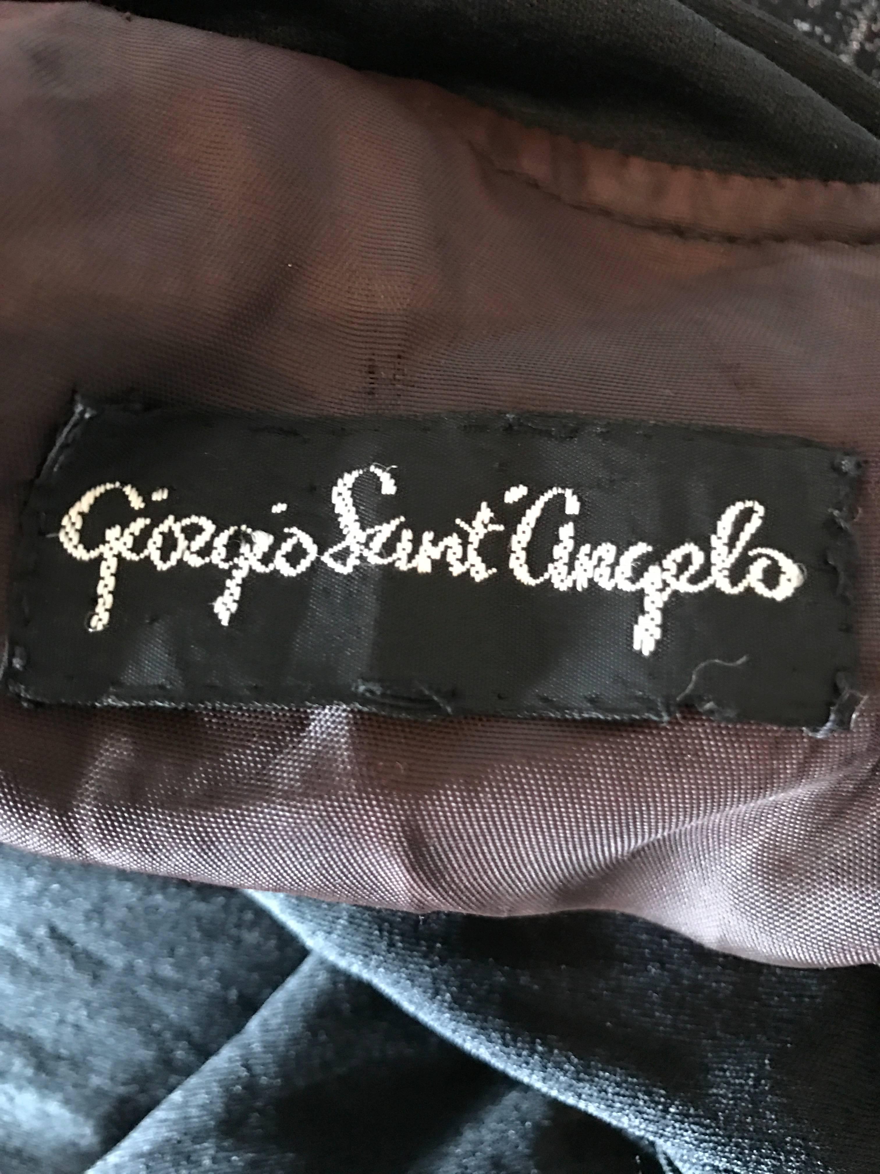 1970s Giorgio Sant Angelo Vintage Black Jersey 70s Sexy Boho Keyhole Maxi Dress For Sale 4