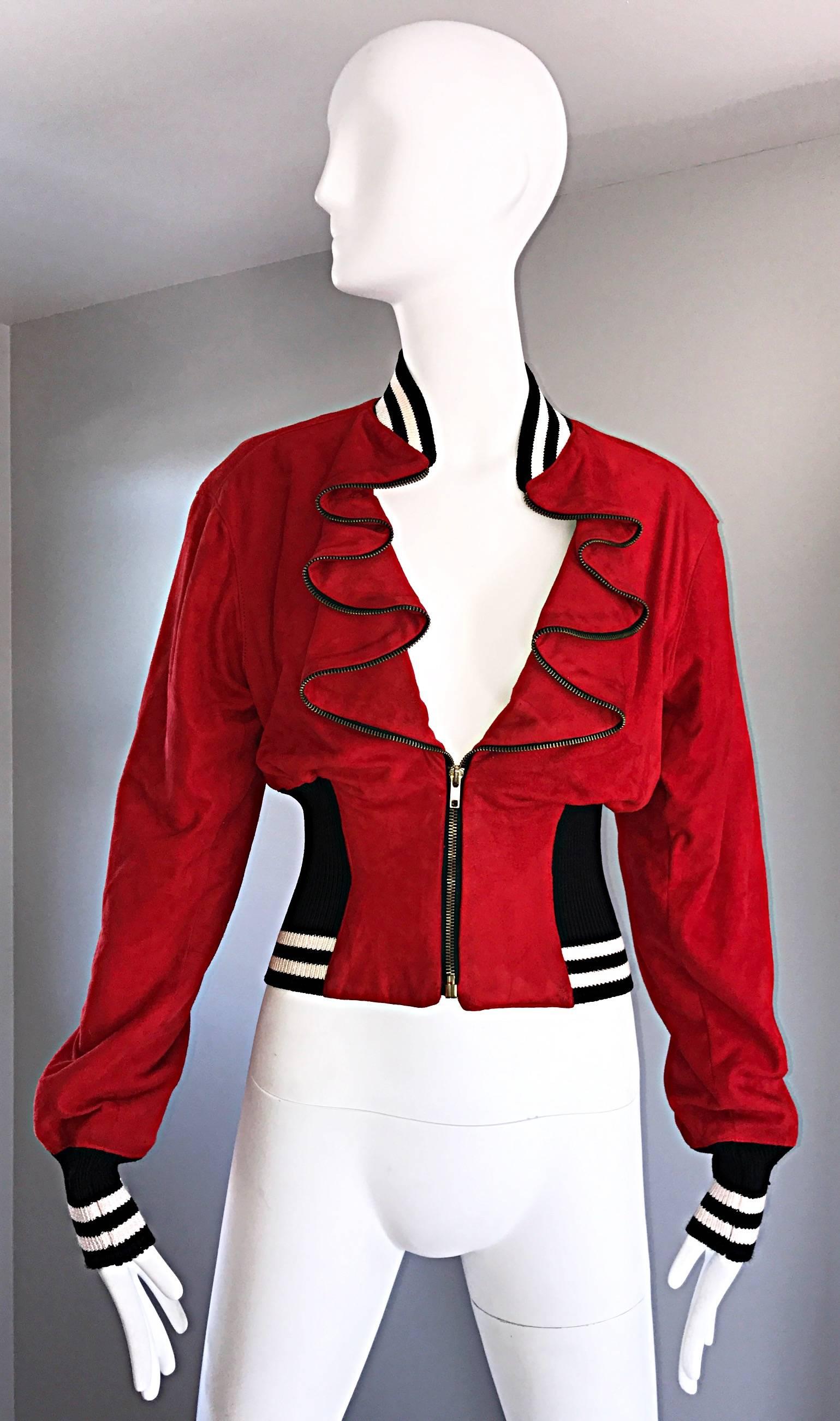 90s red leather jacket