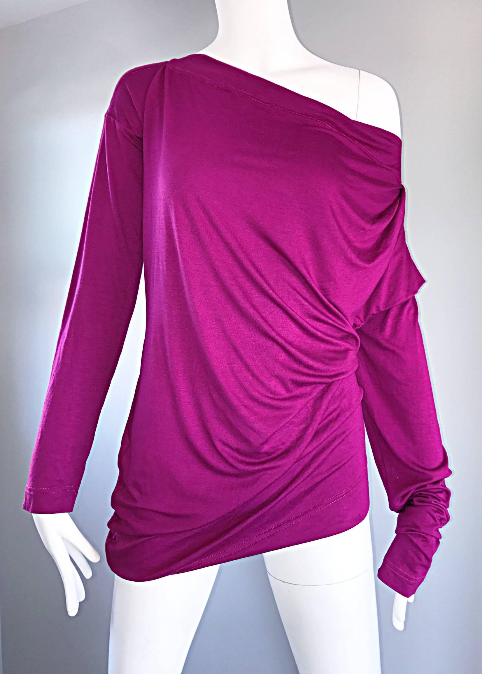 Vivienne Westwood Vintage 90s Magenta Fuchsia Pink Avant Garde Tunic Top Dress 1