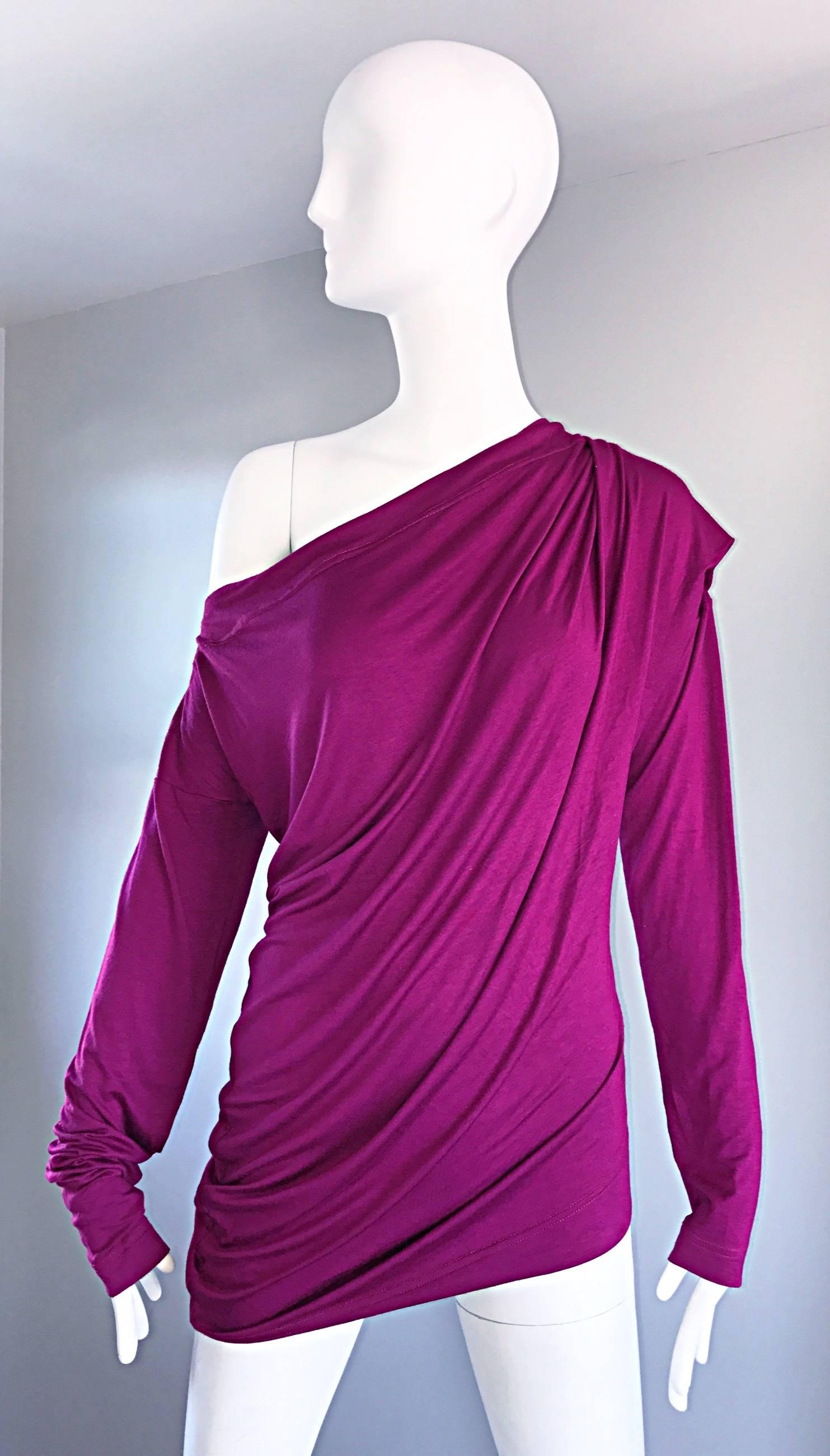 Vivienne Westwood Vintage 90s Magenta Fuchsia Pink Avant Garde Tunic Top Dress 2
