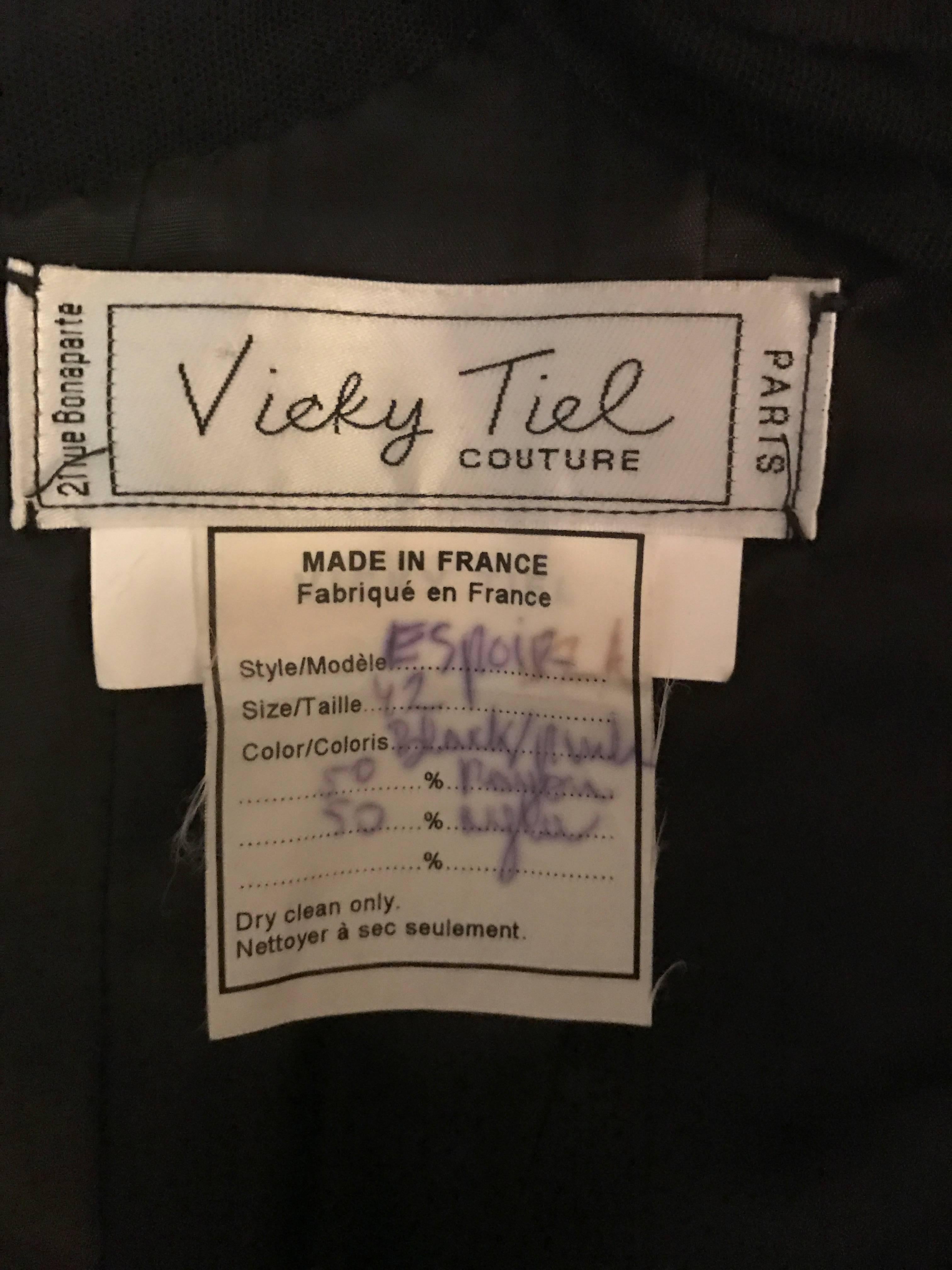 Vintage Vicky Tiel Couture 1980s Black Cut Out Silk Moire Bustier Corset Top 80s 5