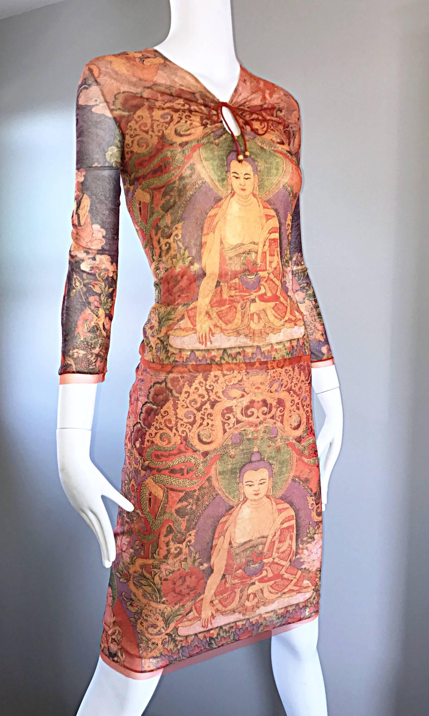 Iconic Vivienne Tam Vintage 1990s ' Buddah Collection ' 90s Rare Dress Ensemble  2