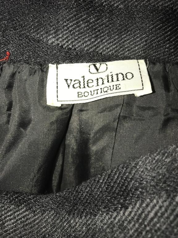 Vintage Valentino 1980s Optical Illusion Gray + Black High Waisted ...