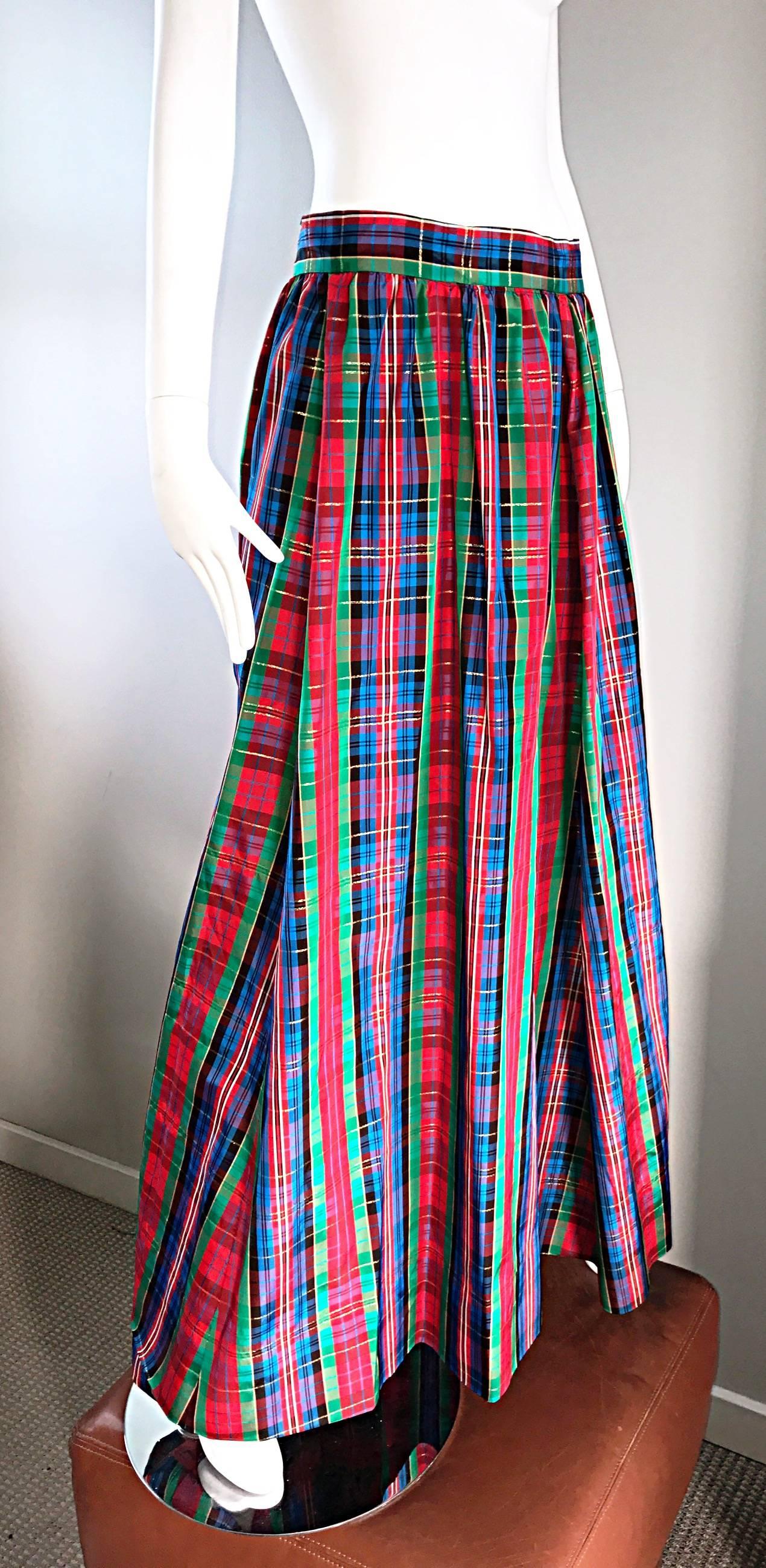 taffeta plaid skirt