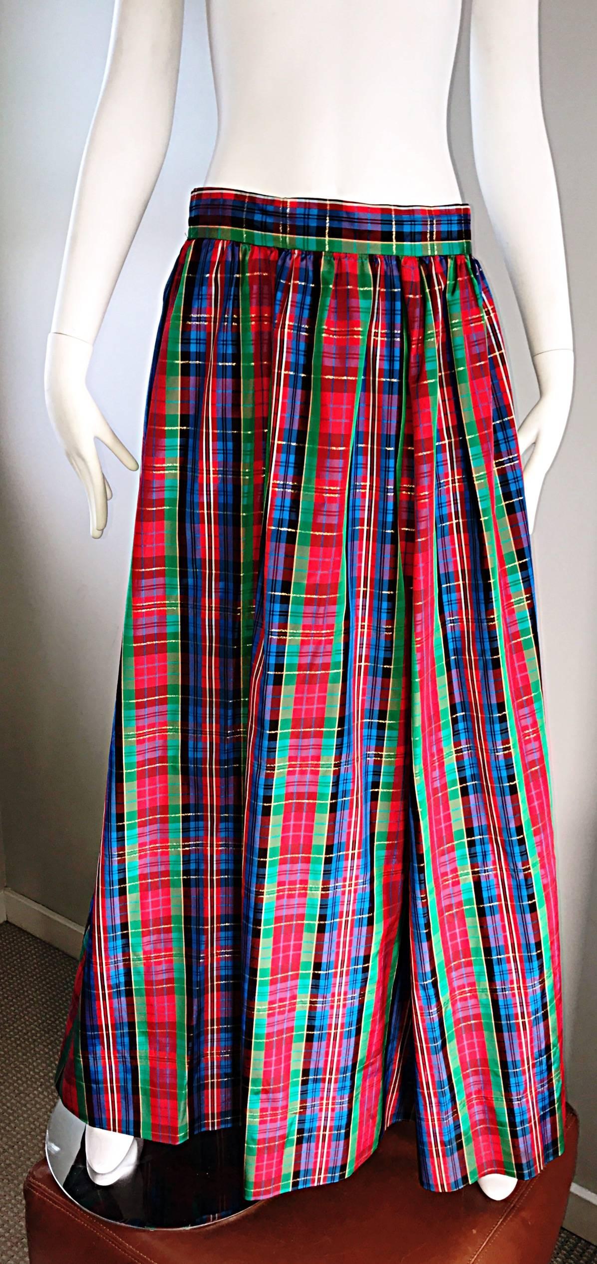 tartan taffeta skirt