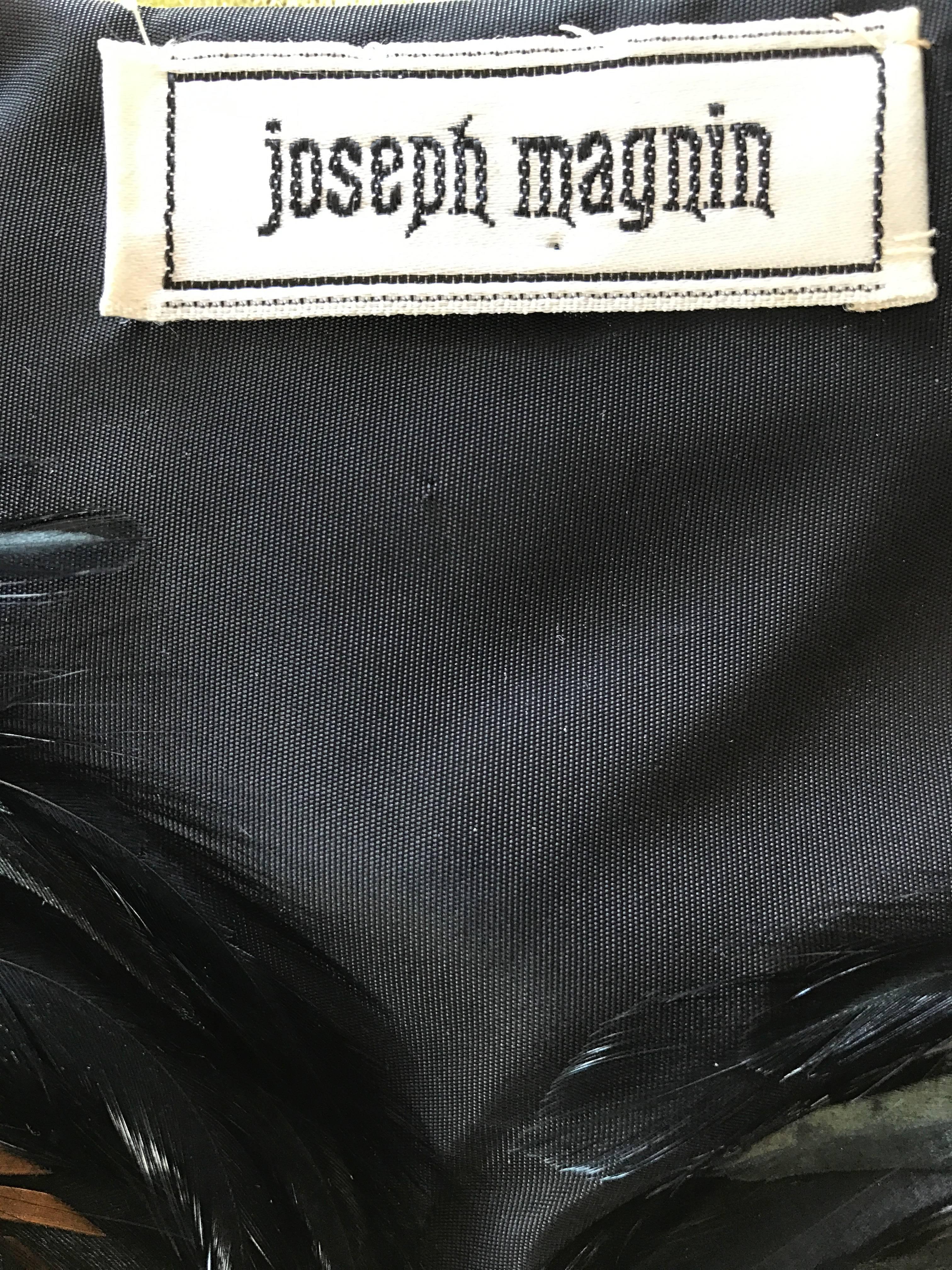 Joseph Magnin - Superbe gilet court vintage en plumes et laine, années 1970 5