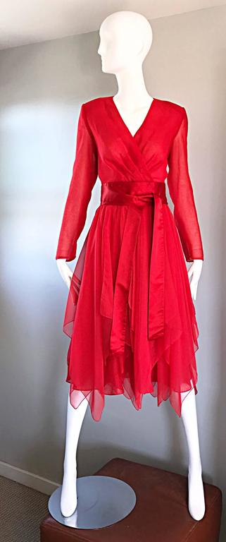 Red Handkerchief Hem Dress