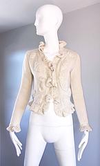 Moschino Couture 1990s Vintage ' Sea Horses & Sea Shells ' 90s Novelty Cardigan