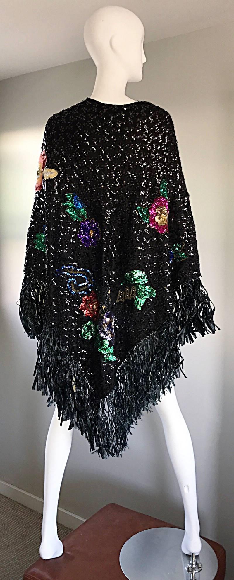 black sequin shawl