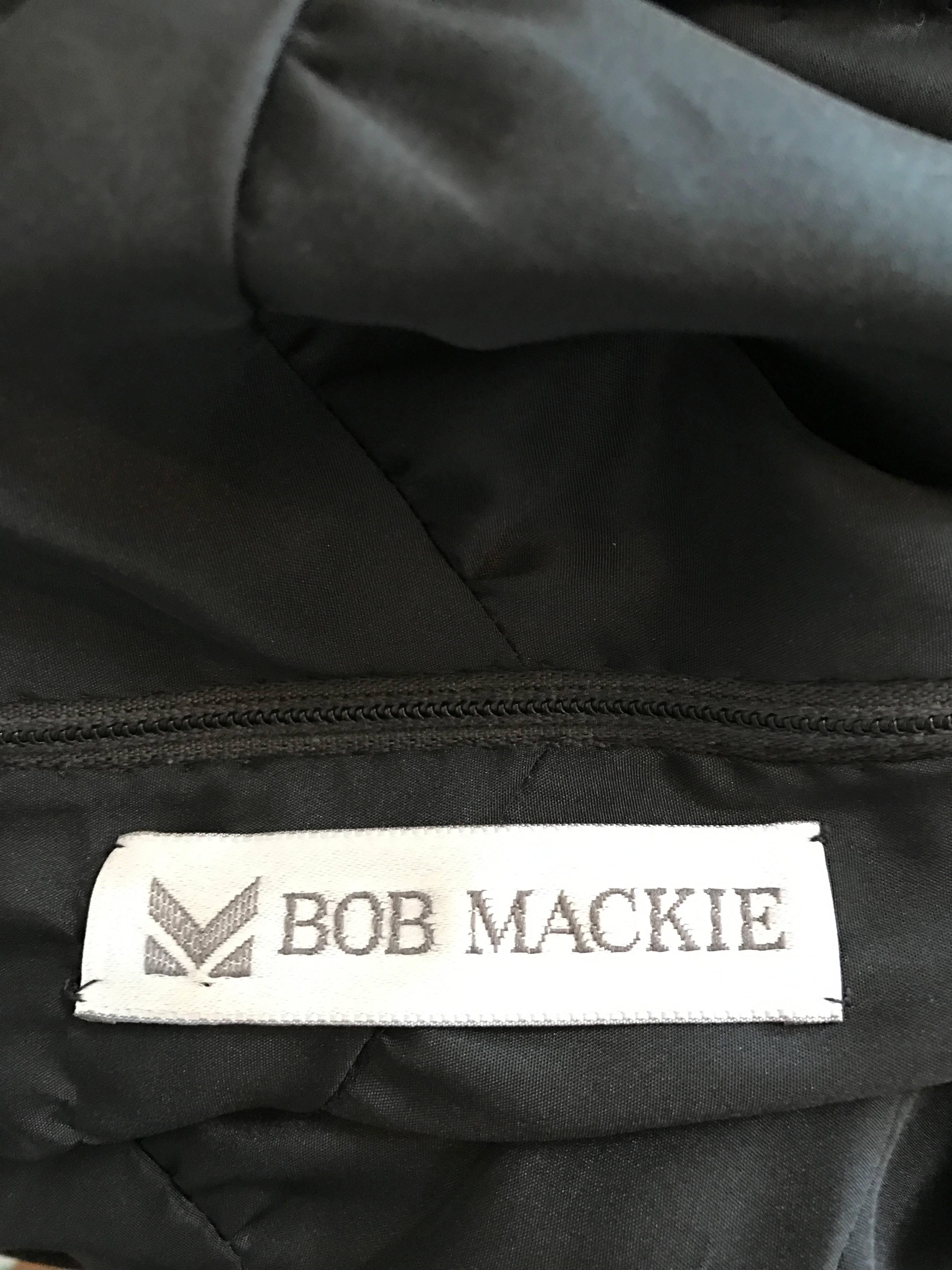 Vintage Bob Mackie Size 10 / 12 Black Illusion Sequin Beaded Little Black Dress For Sale 3