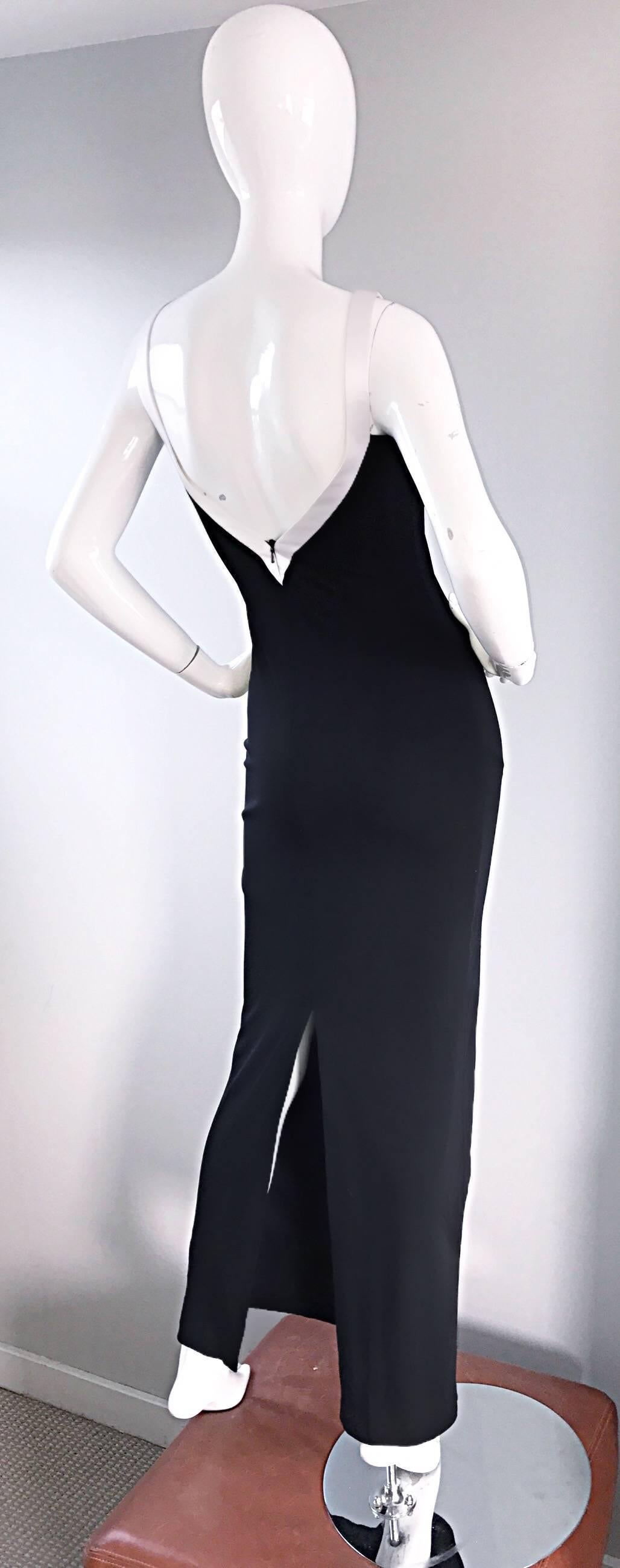 Dolce & Gabbana 1990s Vintage Black and White Iconic Jersey Dress Gown Dress For Sale 2