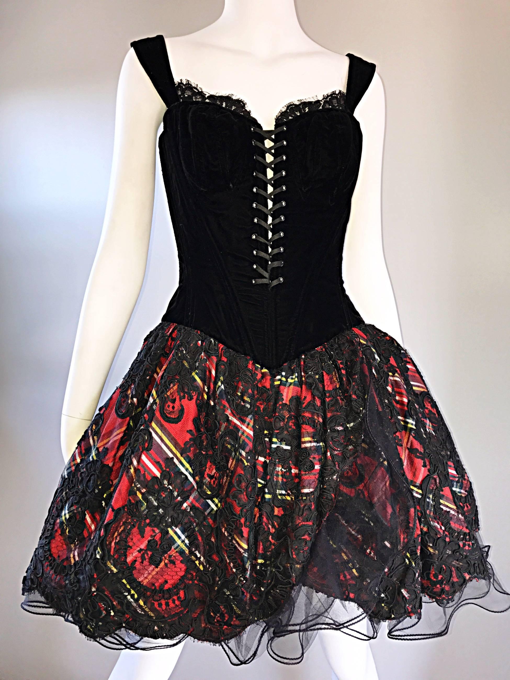 plaid corset dress