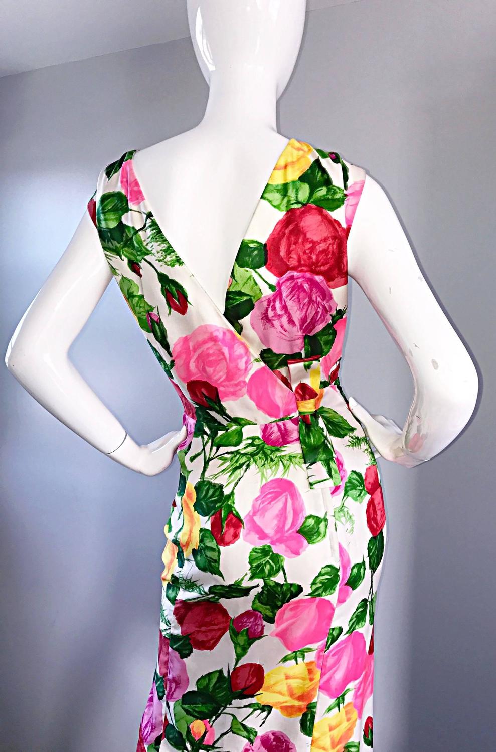 Gorgeous 1950s I Magnin Demi Couture Silk Rose Flower 50s 60s Vintage ...