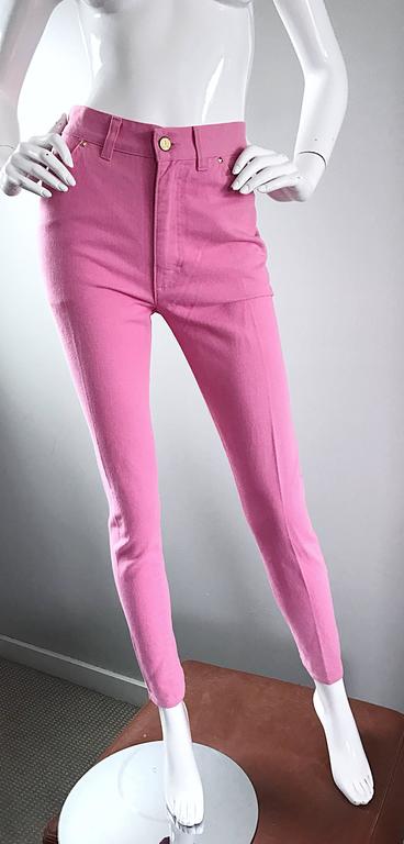 1990s Escada by Margaretha Ley Bubblegum Pink High Waisted Skinny Vintage  Jeans For Sale at 1stDibs | bubblegum jeans 80s for sale, bubblegum jeans  90s, bubblegum pants 90s