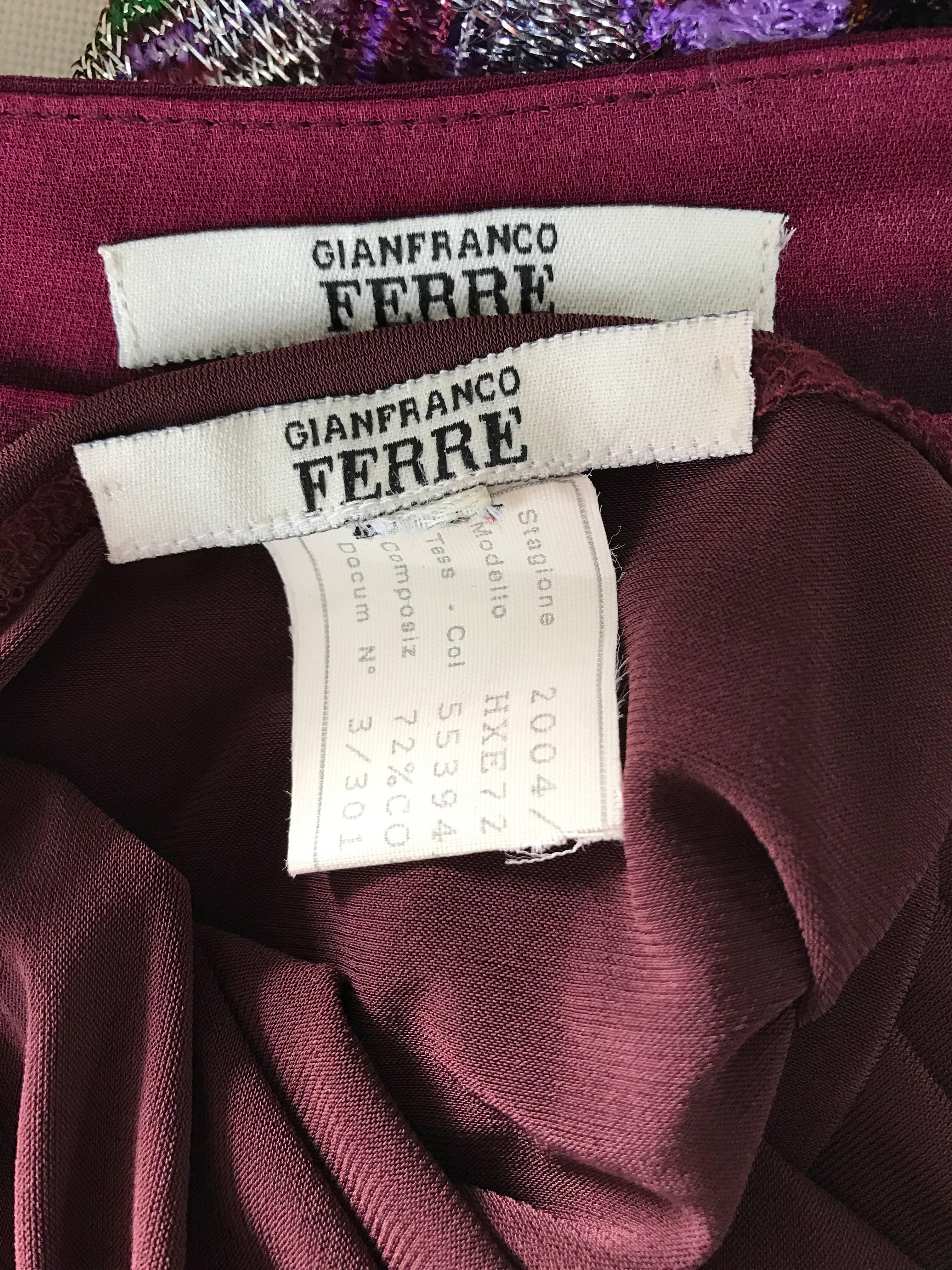 Vintage Gianfranco Ferre Amazing 1990s Purple + Pink Wrap Top and Wide Leg Pants 6