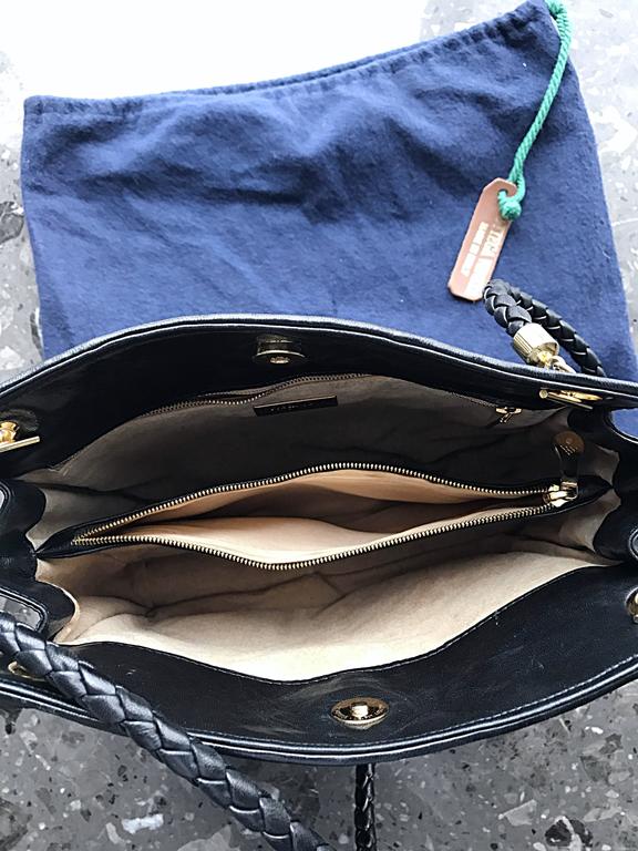 Bottega Veneta Vintage Classic Black Woven Napa Leather Shoulder Bag ...