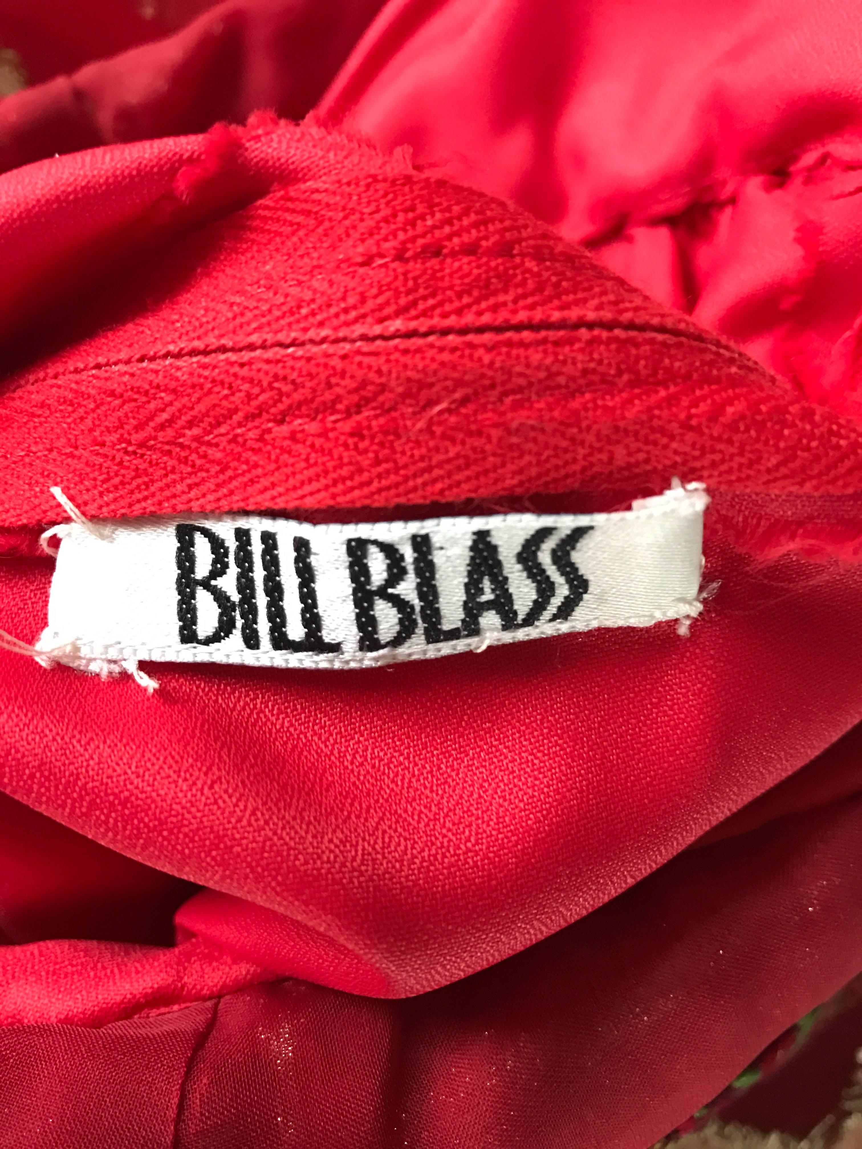 Bill Blass Vintage Red and Gold Silk Lurex Asian Inspired Gown, 1970s  For Sale 5