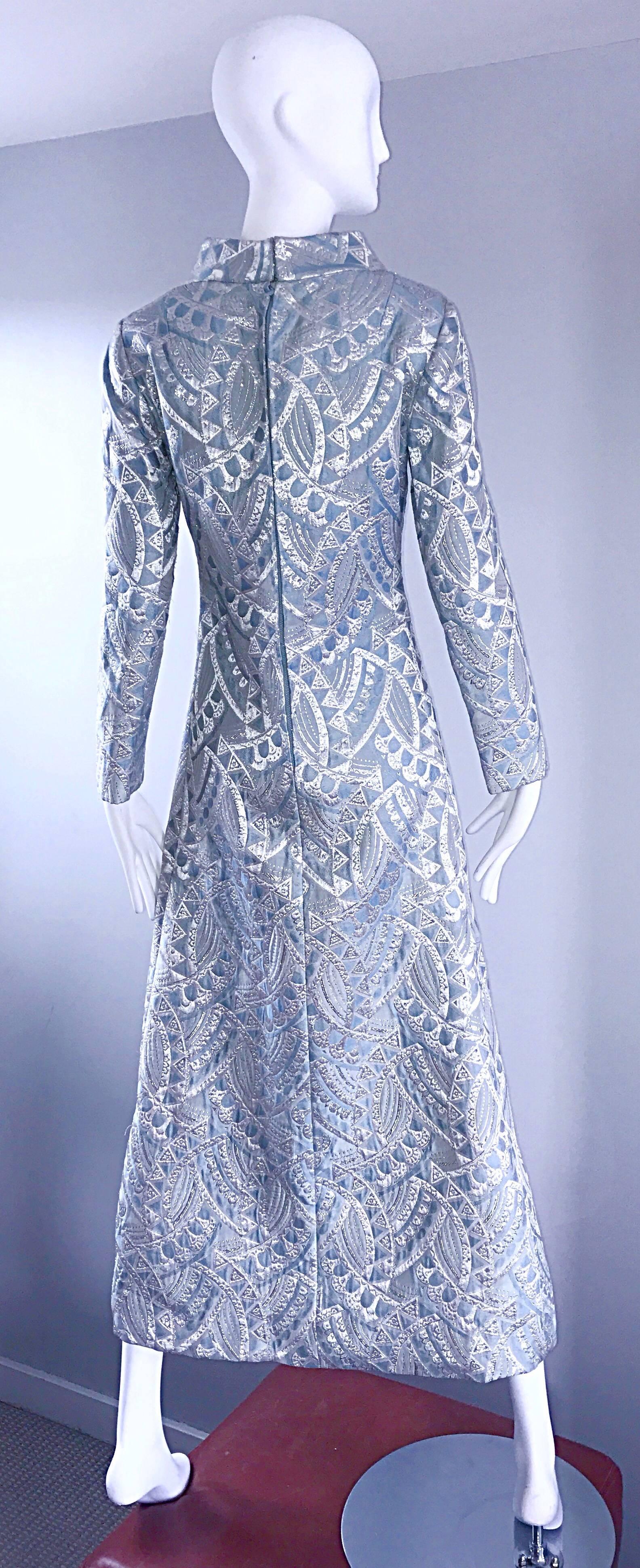 silver silk gown