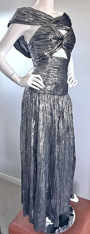 Robe Saharienne Vintage Ted Lapidus Des Années 70 - Crêpe Jaune - Taille M - Haute Couture