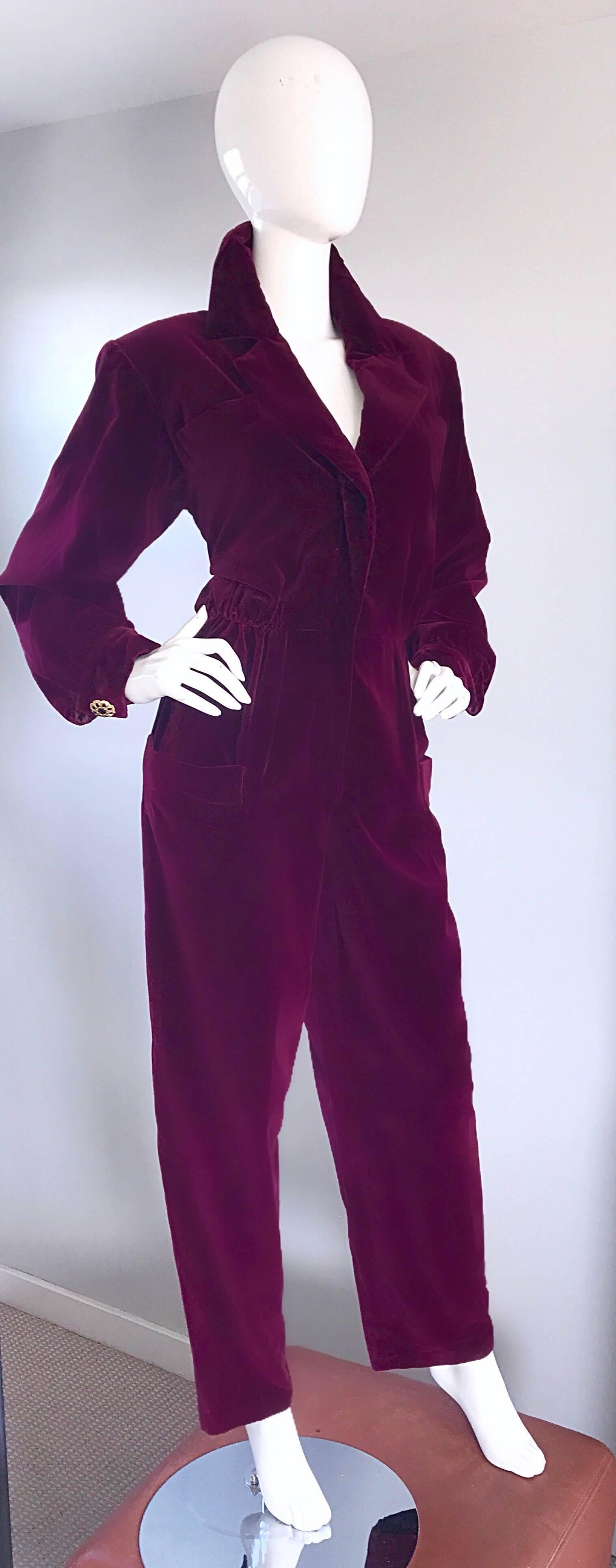 70s velvet jumpsuit