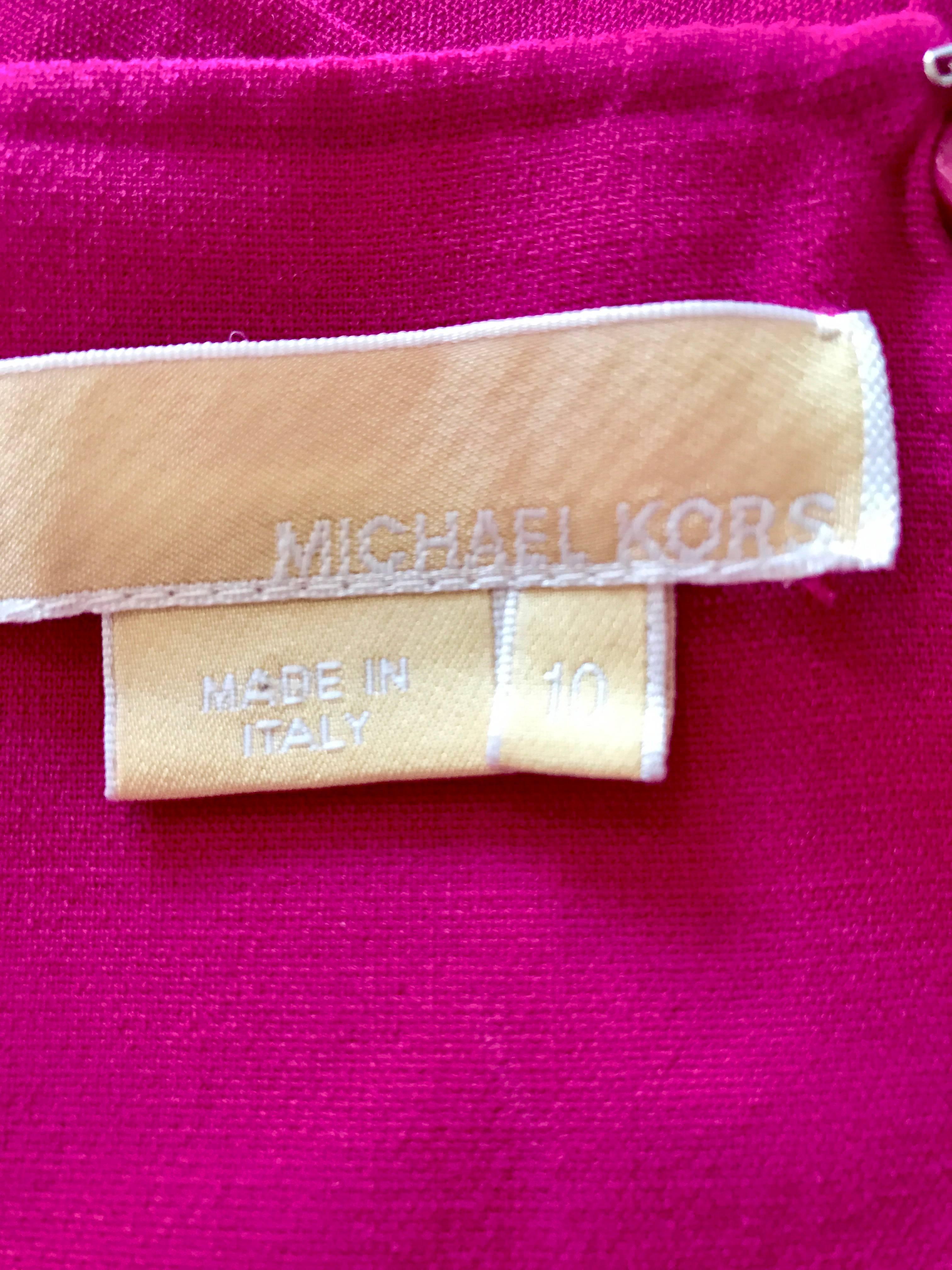 Michael Kors Collection Fuchsia Hot Pink Double Face Wool Runway Dress, Size 10  1
