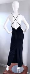 1990 Blumarine Anna Molinari Sexy Black Studded Vintage Jersey Gown 90s