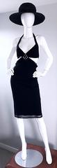 Brand New Vintage 1990s Alberta Ferretti Sexy Black Cut - Out 90s Mesh Dress