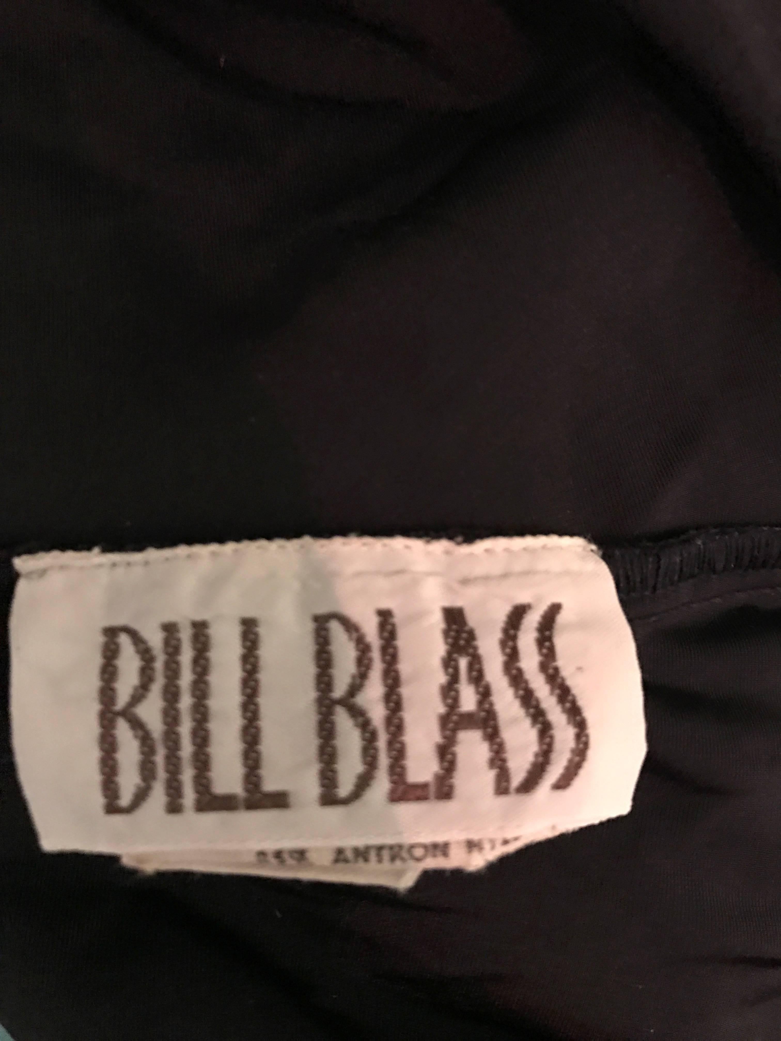 Maillot de bain dos nu Bill Blass en maille noire à découpes, années 1990 en vente 5