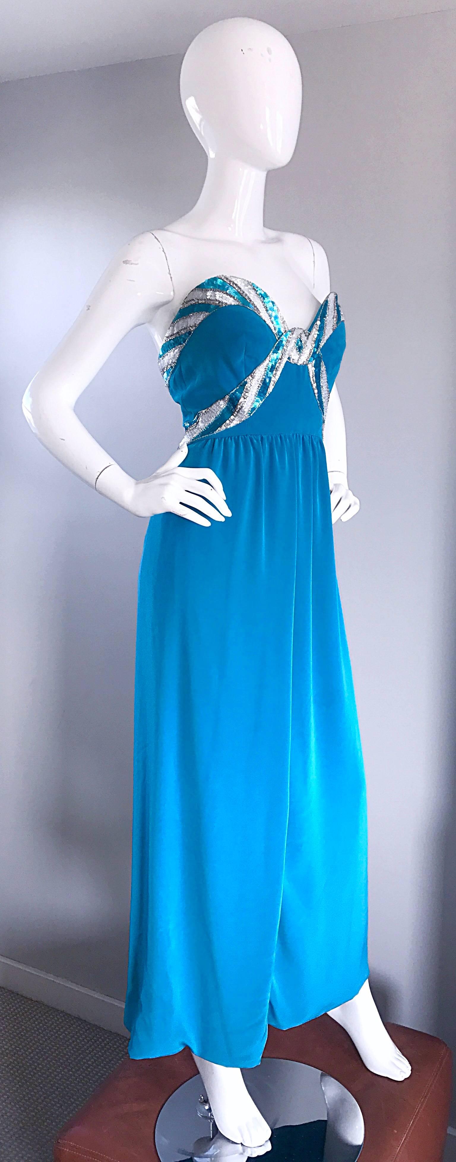 turquoise sequin dress