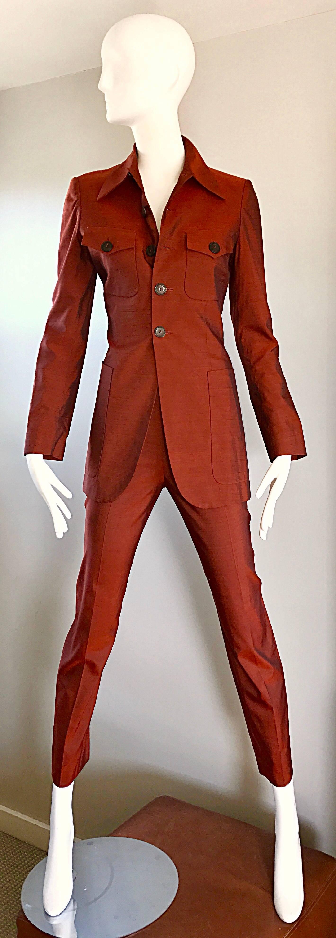 rust orange suits