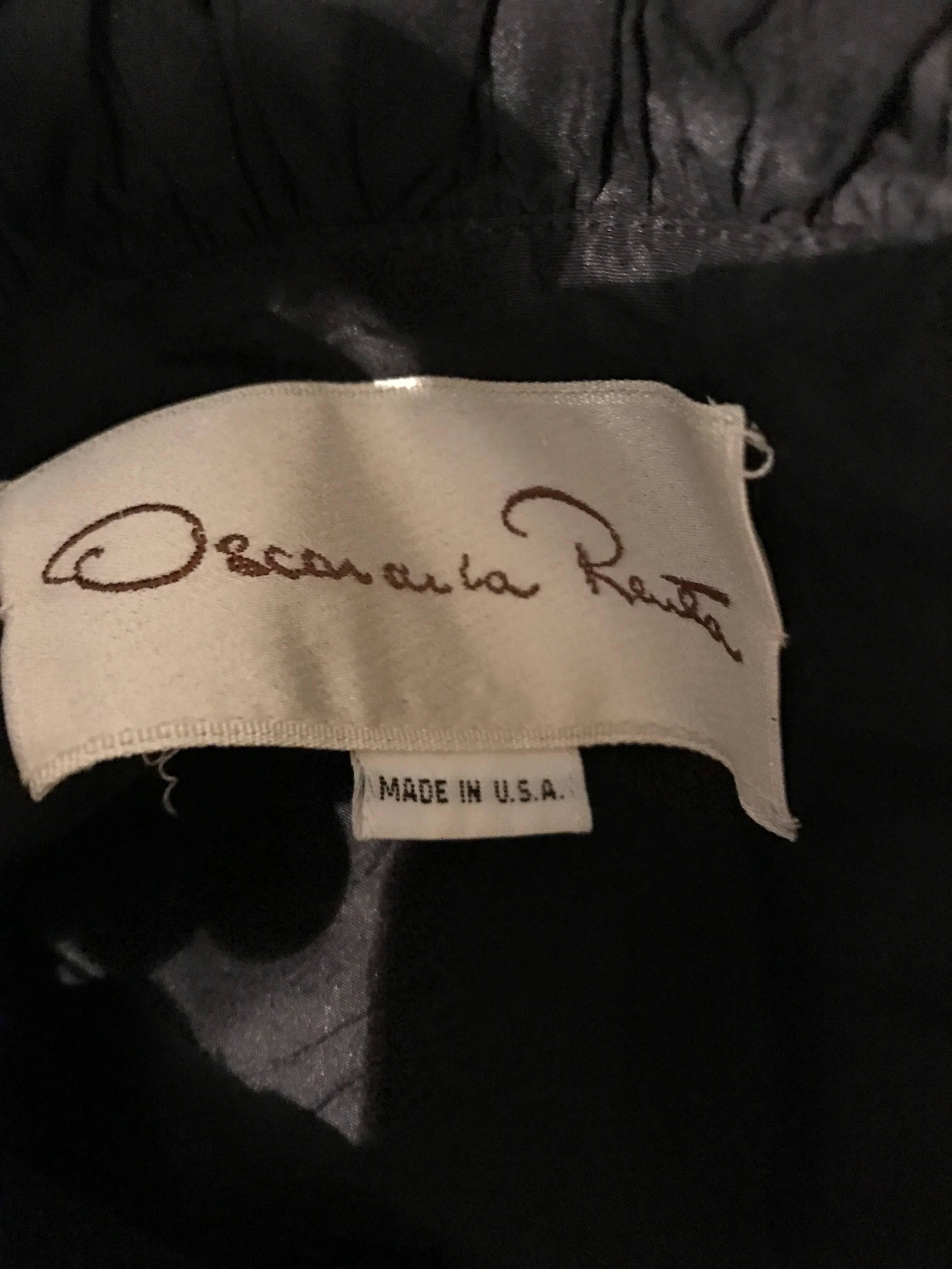 Oscar de la Renta Vintage Black Silk Taffeta Off Shoulder Evening Gown Size 6 3