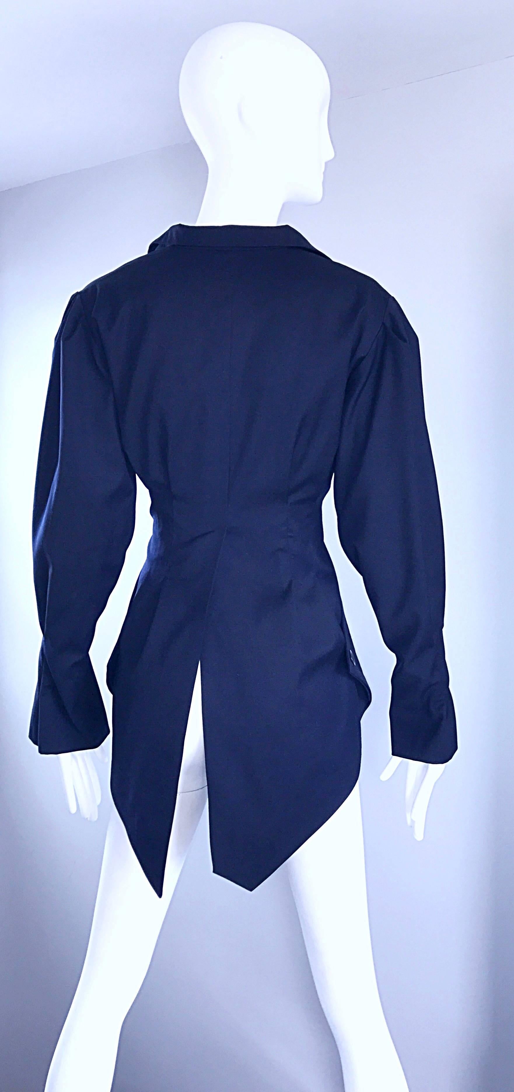 Rubin Singer Midnight Blue 2008 Avant Garde Asymmetrical Dinner Tux Tail Jacket  For Sale 2