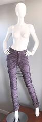 Helmut Lang Mummy Bondage Lilac Grey Unisex Runway Jeans Pants, A/W 2004
