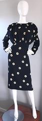 Pauline Trigere For Neiman Marcus Larger Size Vintage Black and White Silk Dress
