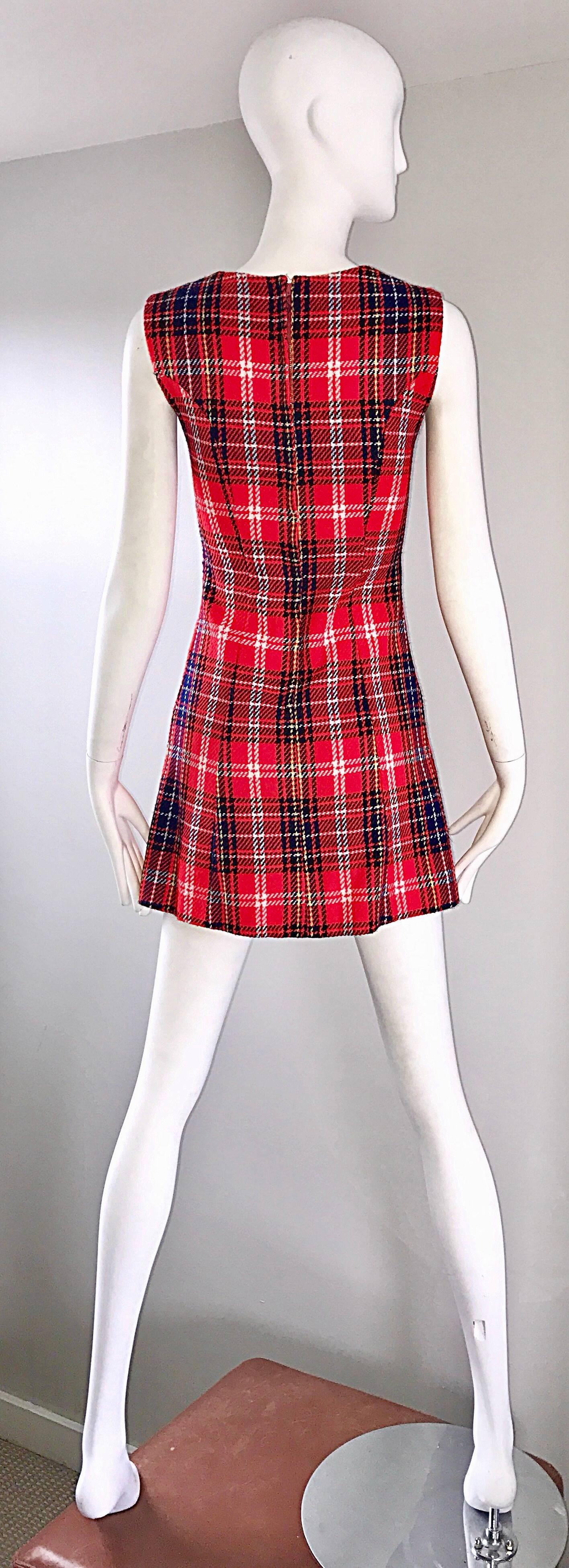 1960s plaid dress