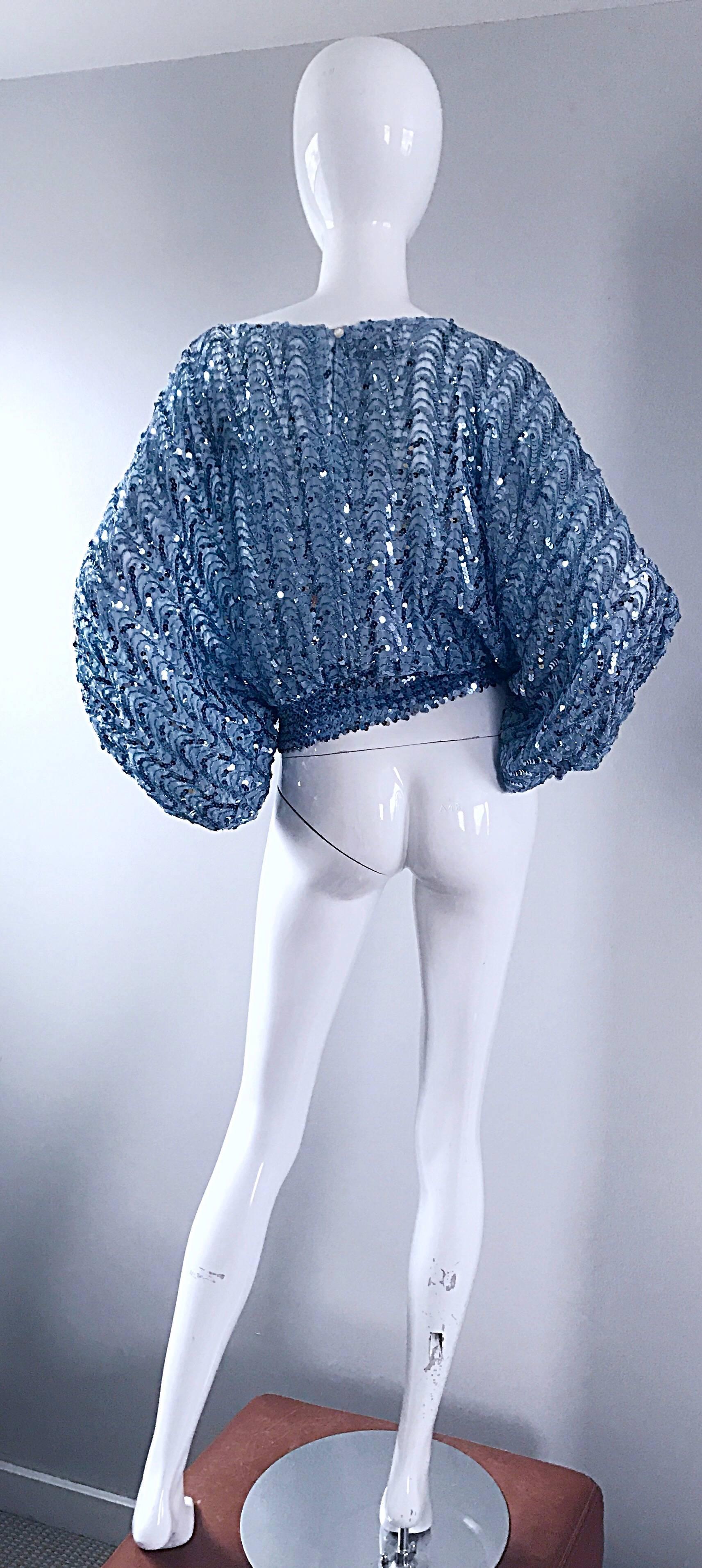 ice blue sequin top