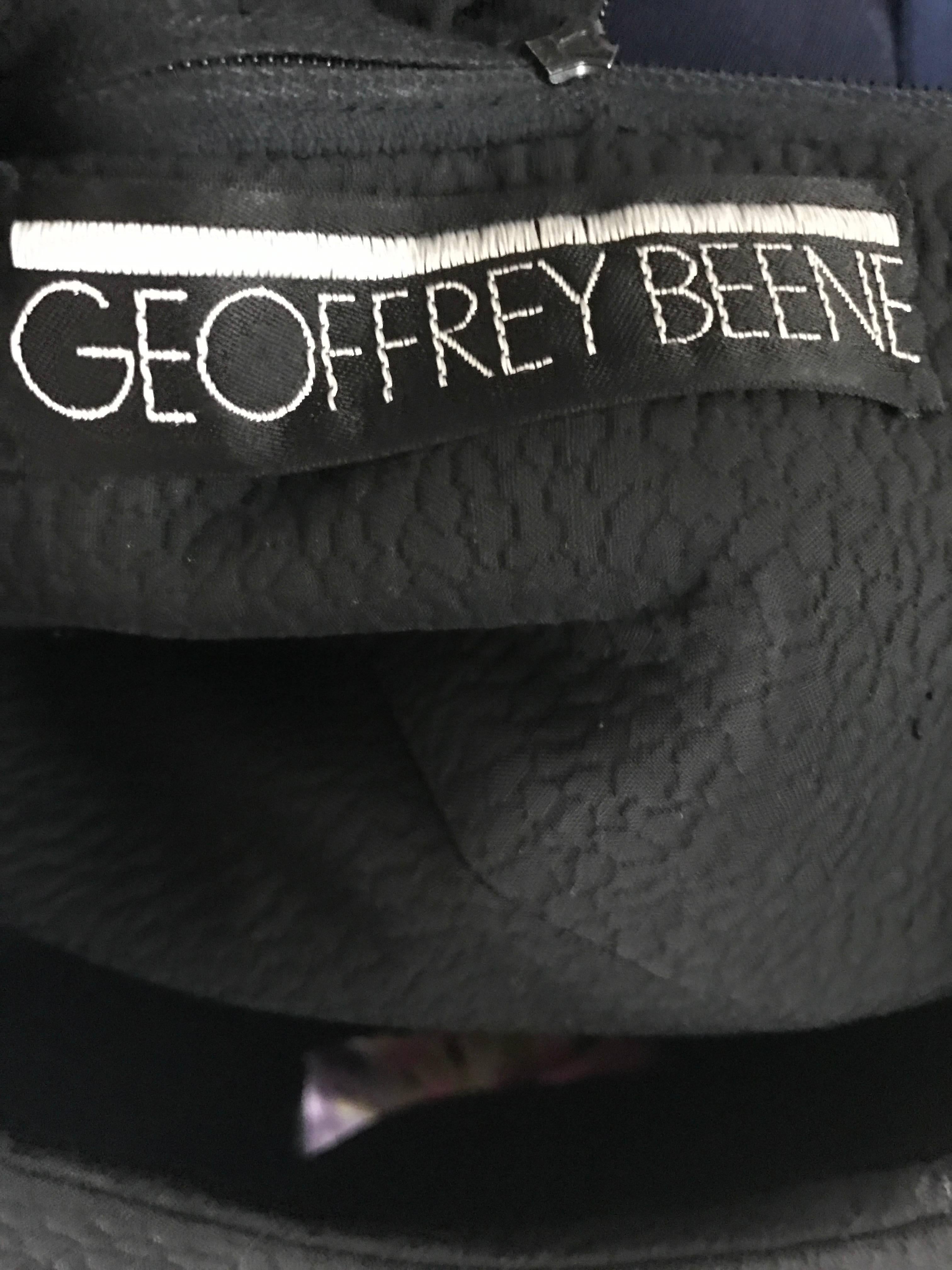 Geoffrey Beene 1960s Rare Black Silk Cut - Out Space Age A - Line Vintage Dress 3