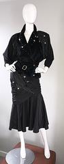 Amazing Vintage Eccetera Made in Italy Black 80s Avant Garde Jacket & Skirt Suit