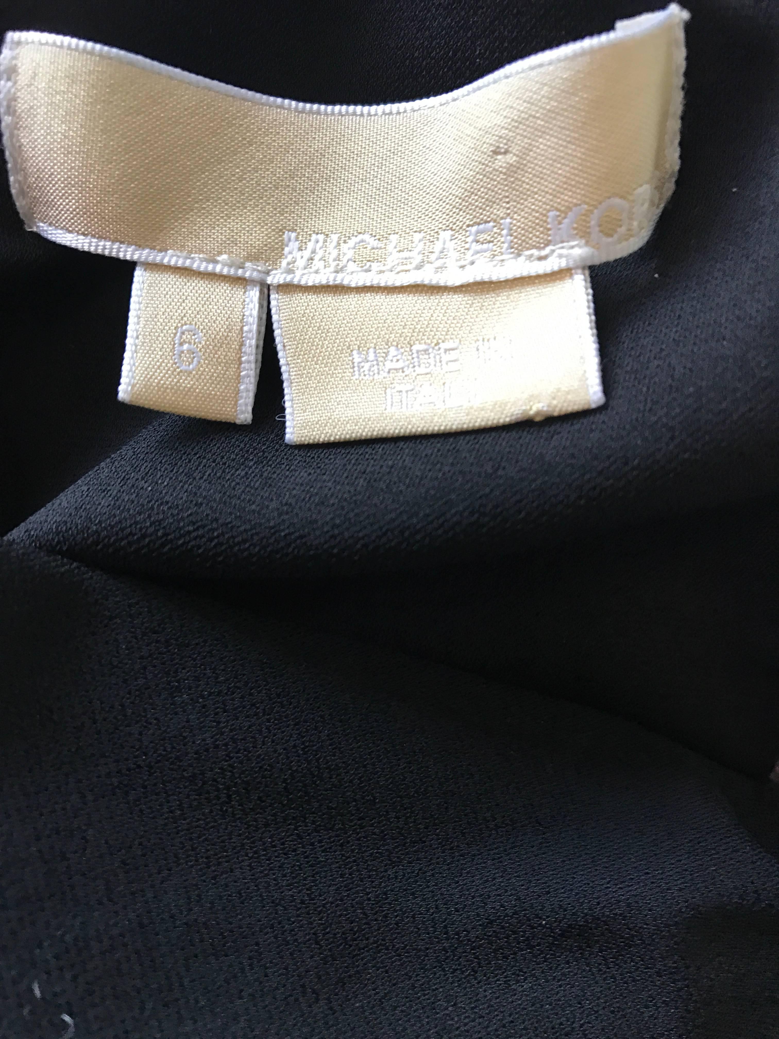 Michael Kors Collection - Haut dos nu en jersey noir à double face avec trou de serrure et trou de serrure taille 6 en vente 5