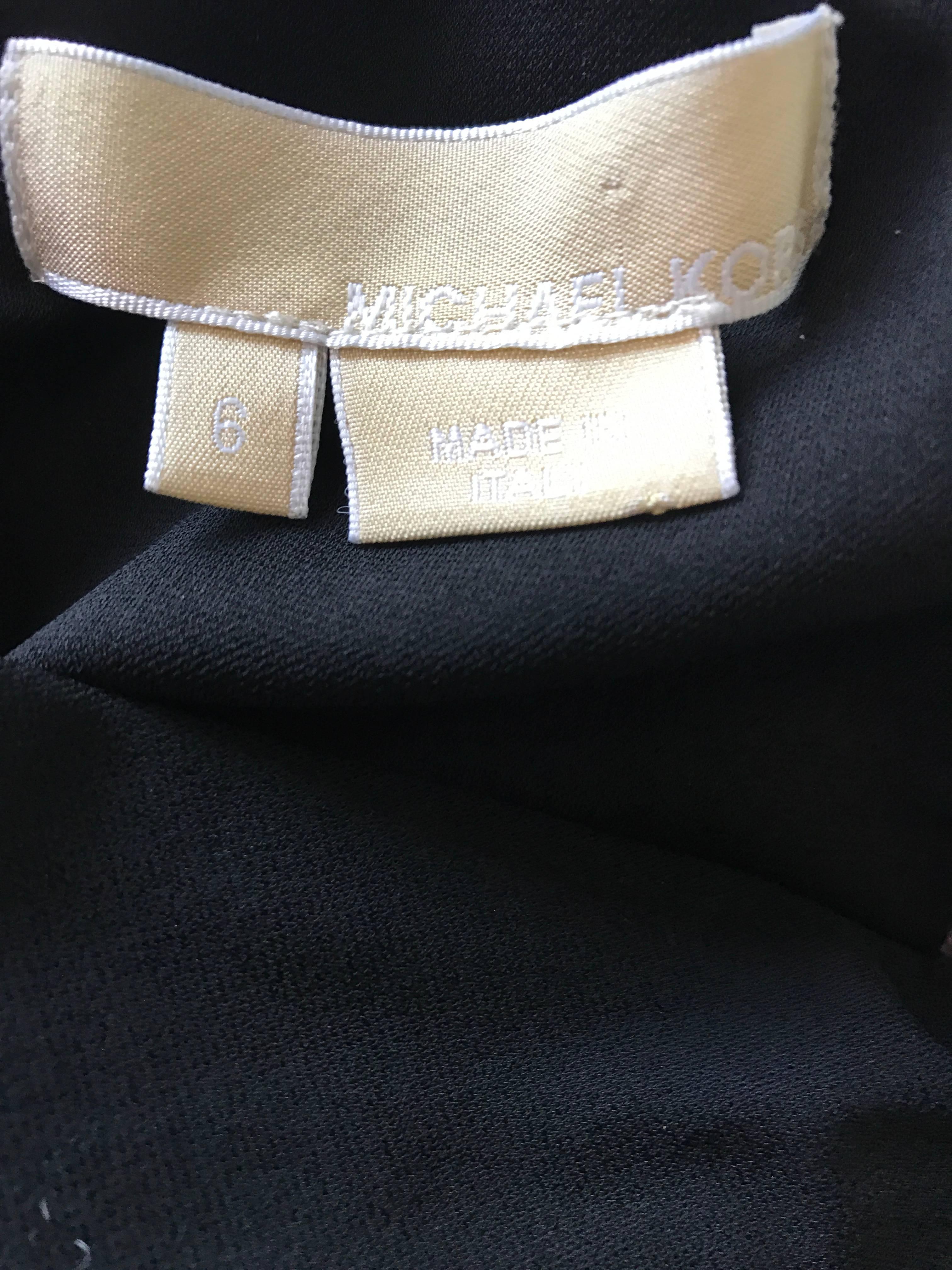 Michael Kors Collection Camiseta negra con escote de pico y doble faz Talla 6 en venta 5