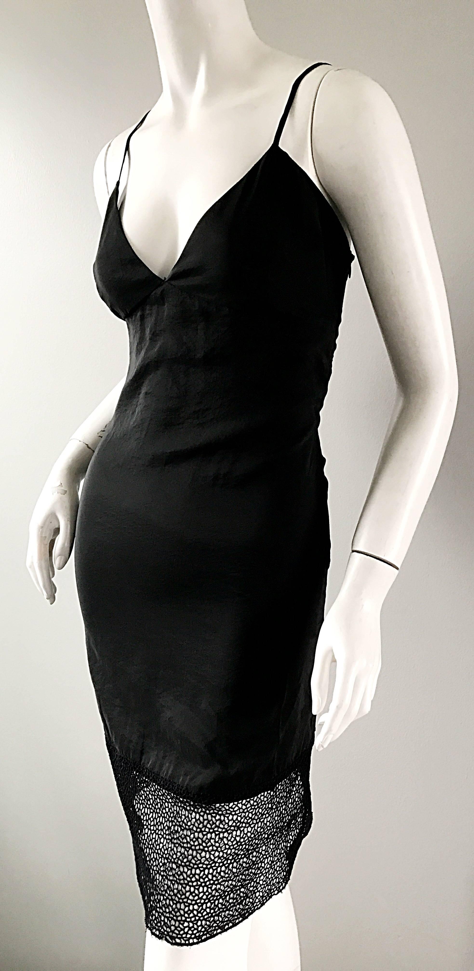 90s black slip dress