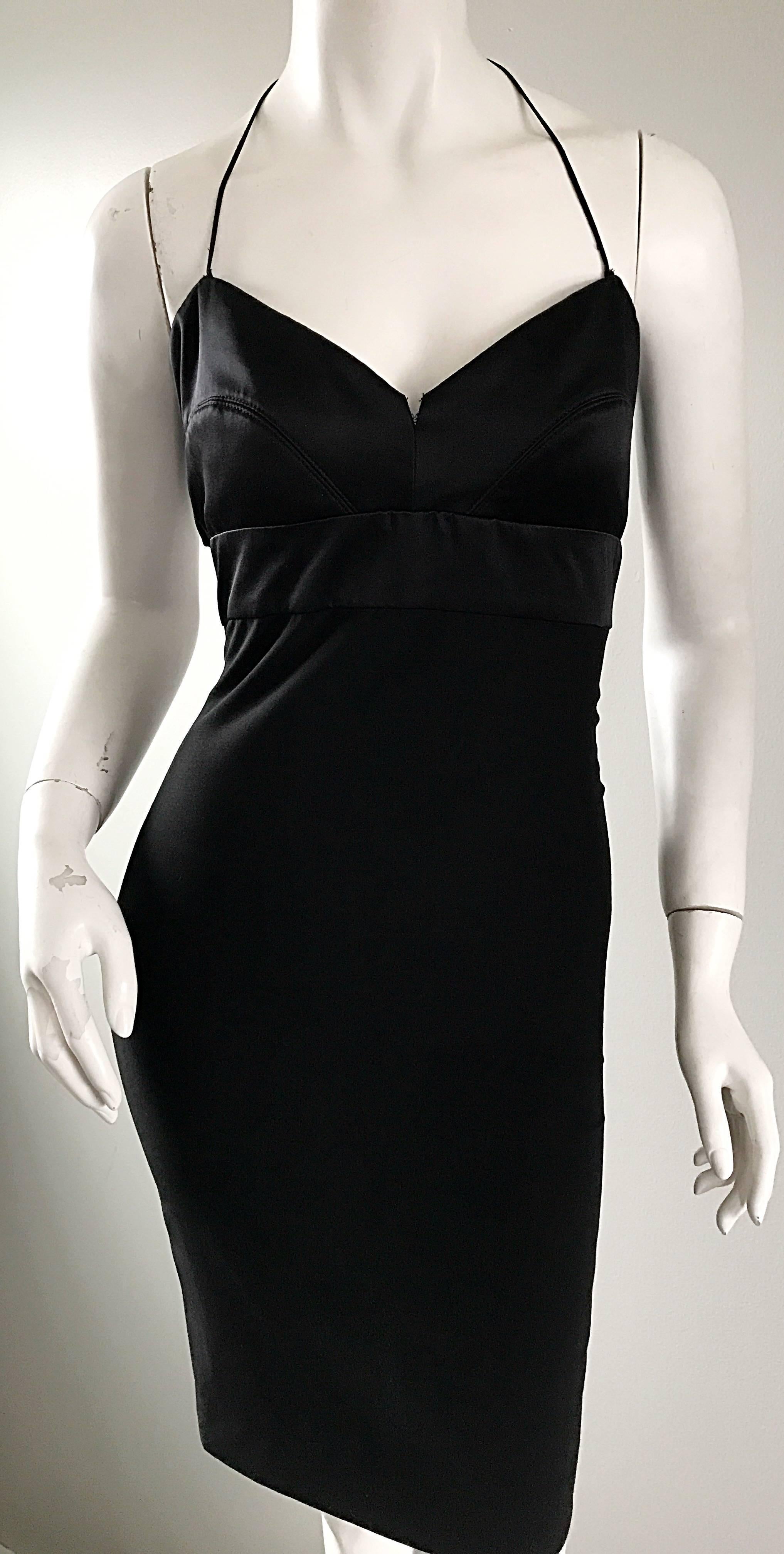 Narcisco Rodriguez First Collection 1997 Black Sexy Bodycon Cut - Out Back Dress For Sale 2