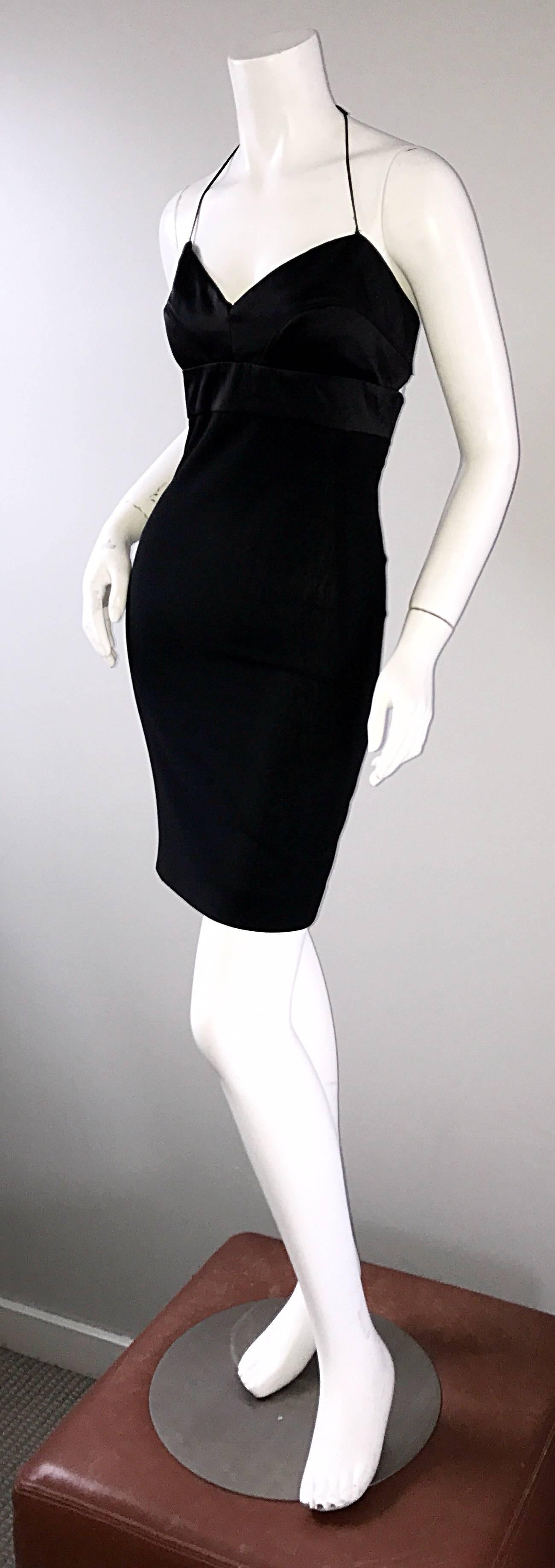 Narcisco Rodriguez First Collection 1997 Black Sexy Bodycon Cut - Out Back Dress For Sale 3