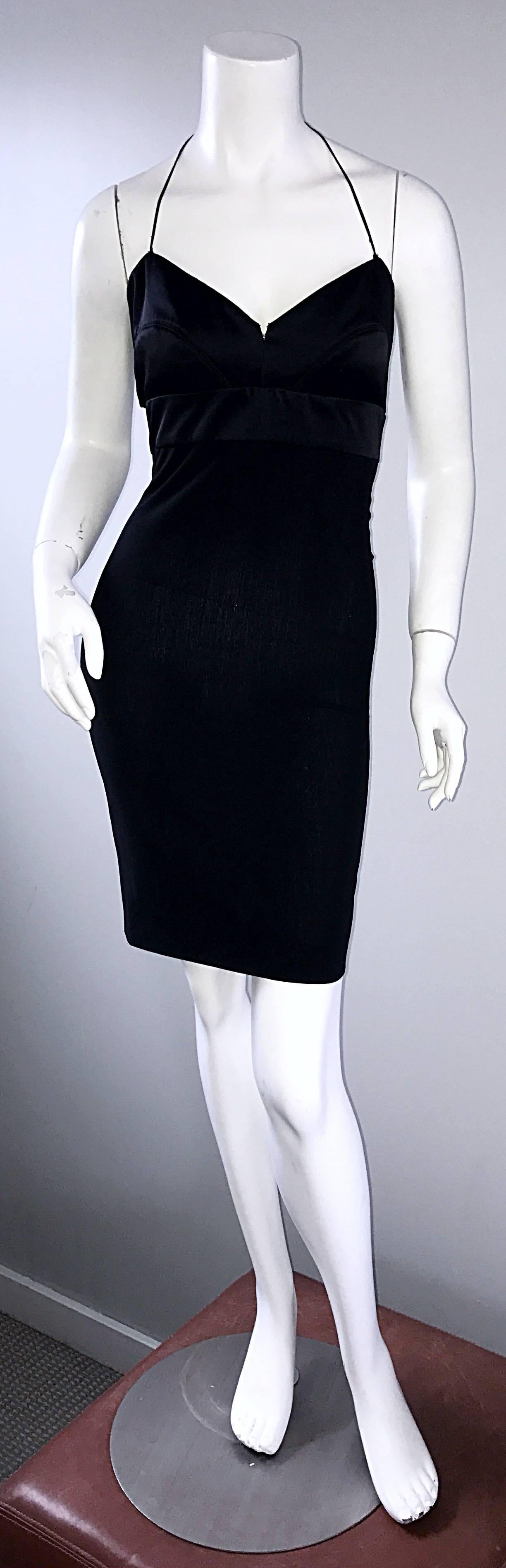 Narcisco Rodriguez First Collection 1997 Black Sexy Bodycon Cut - Out Back Dress For Sale 4