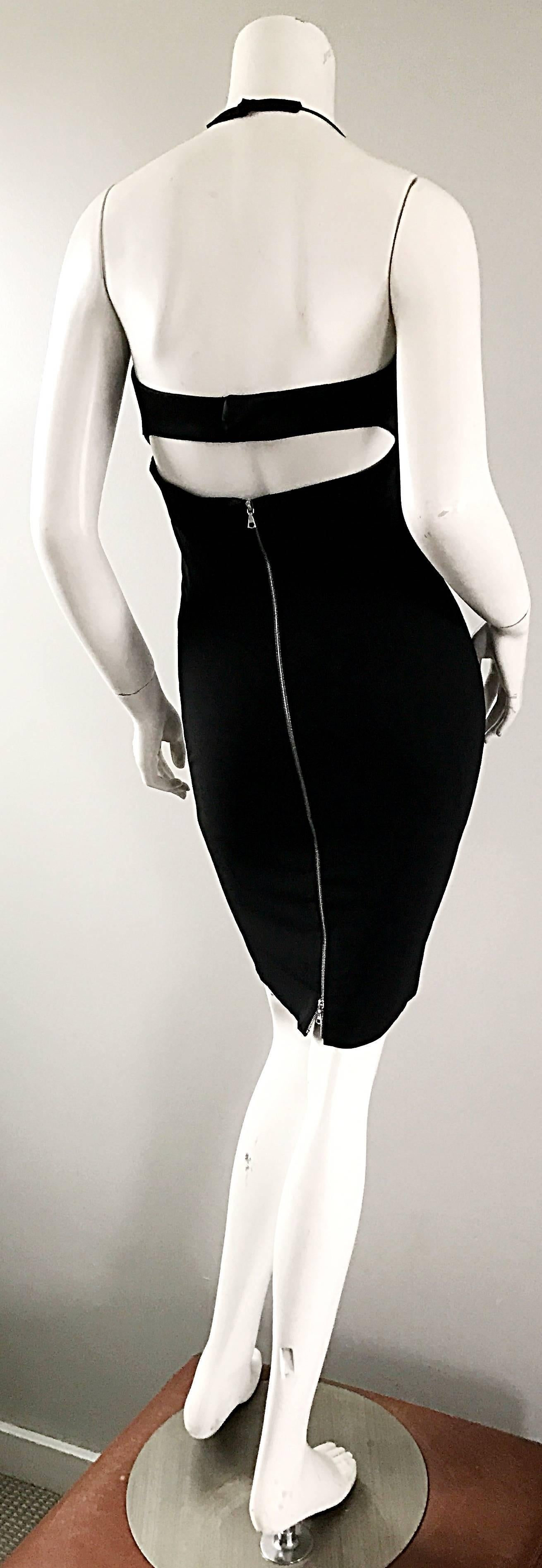 Narcisco Rodriguez First Collection 1997 Black Sexy Bodycon Cut - Out Back Dress For Sale 5