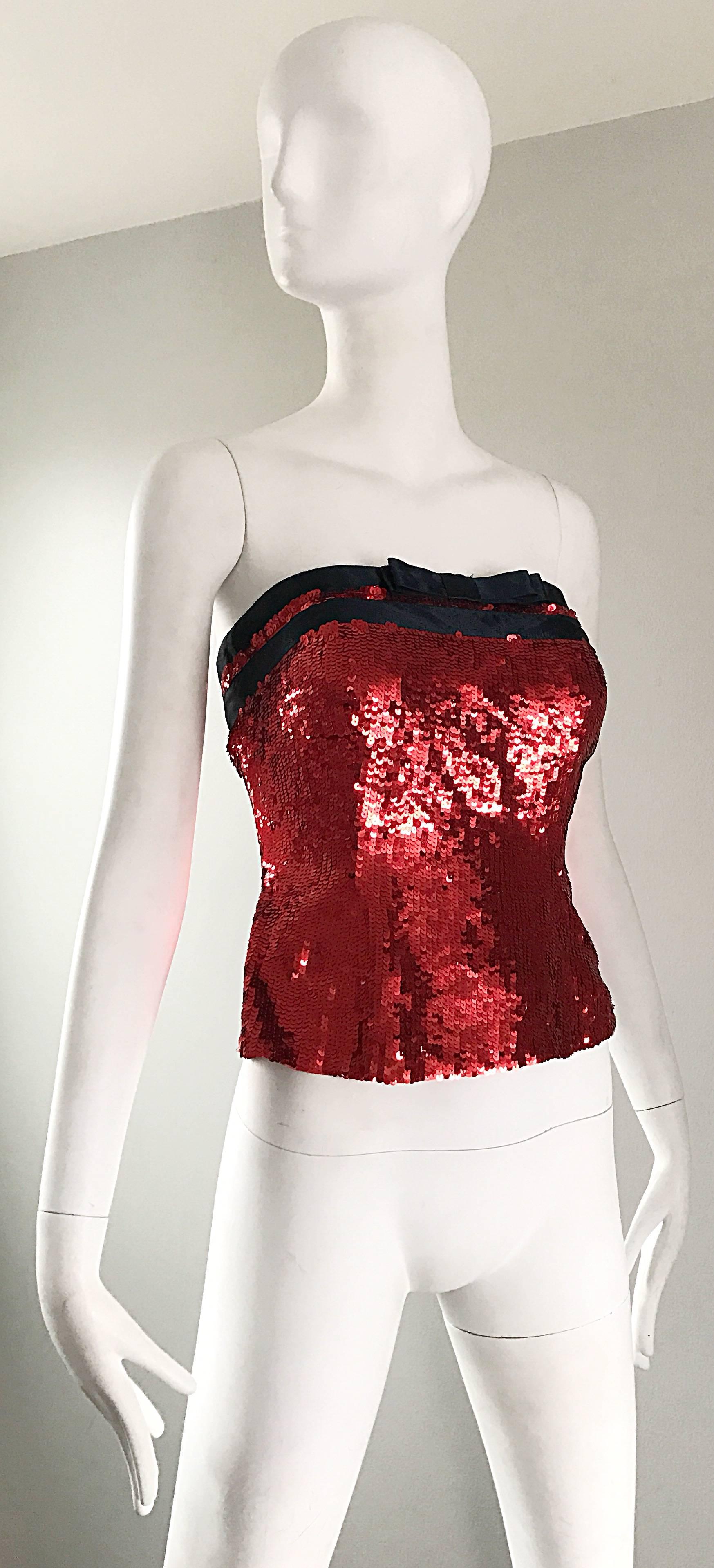 red sequin corset