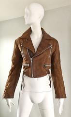 1980s Michael Hoban for North Beach Leather Brown Vintage 80s Moto Jacket