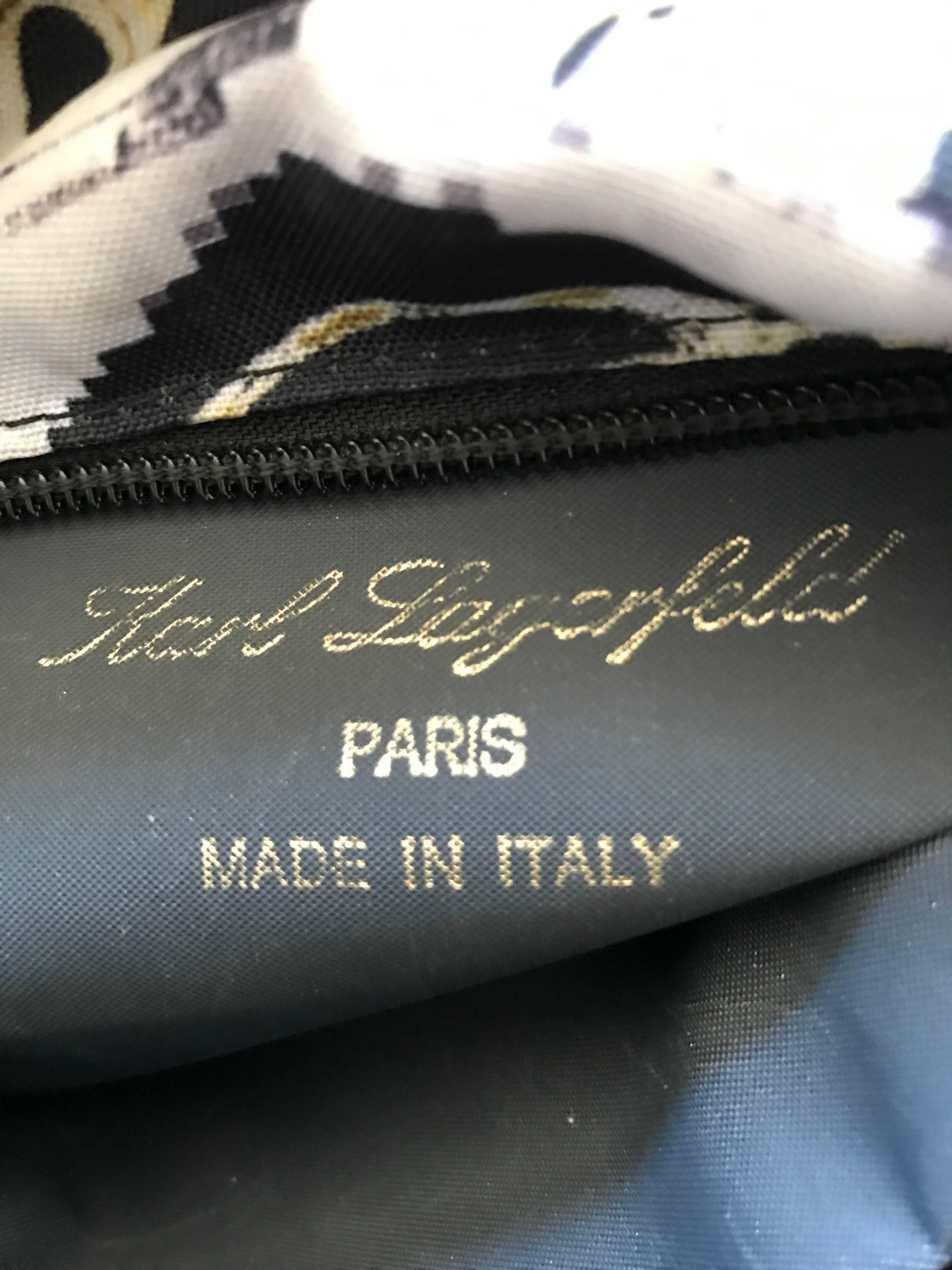Amazing Vintage Karl Lagerfeld Trompe L'Oeil Black and Blue 1990s Shoulder Bag 4